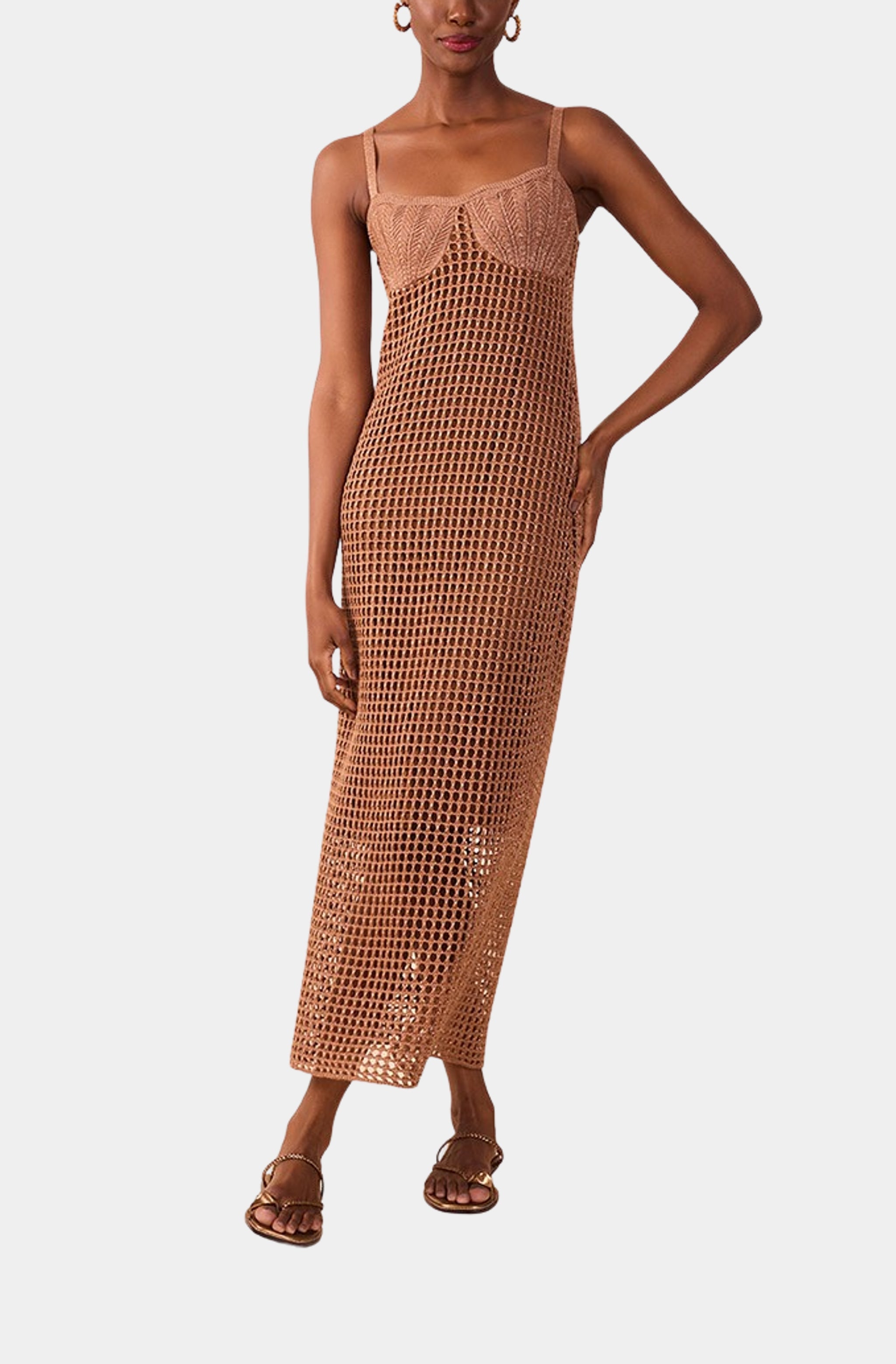 Crochet Shell Midi Dress