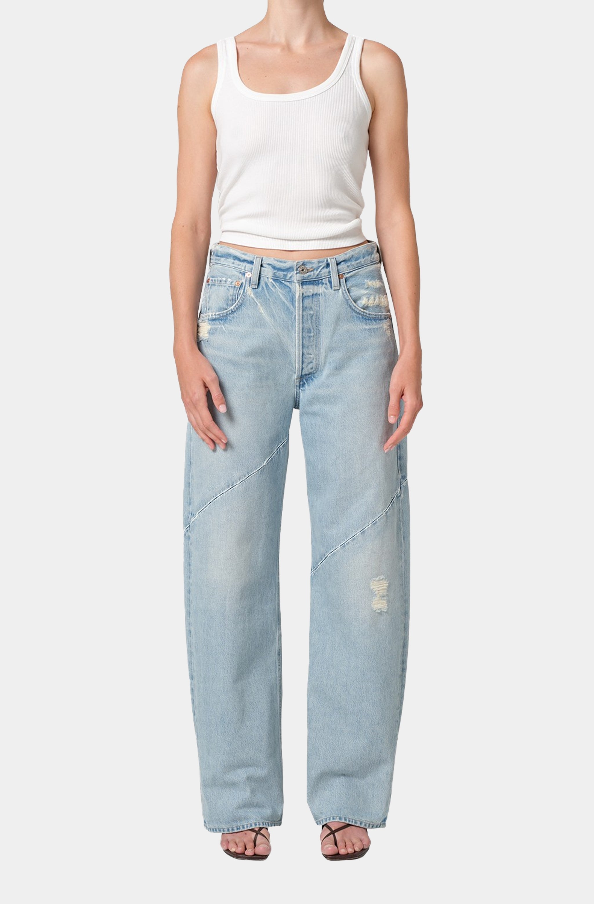 Ayla Swirl Baggy Cuffed Jeans