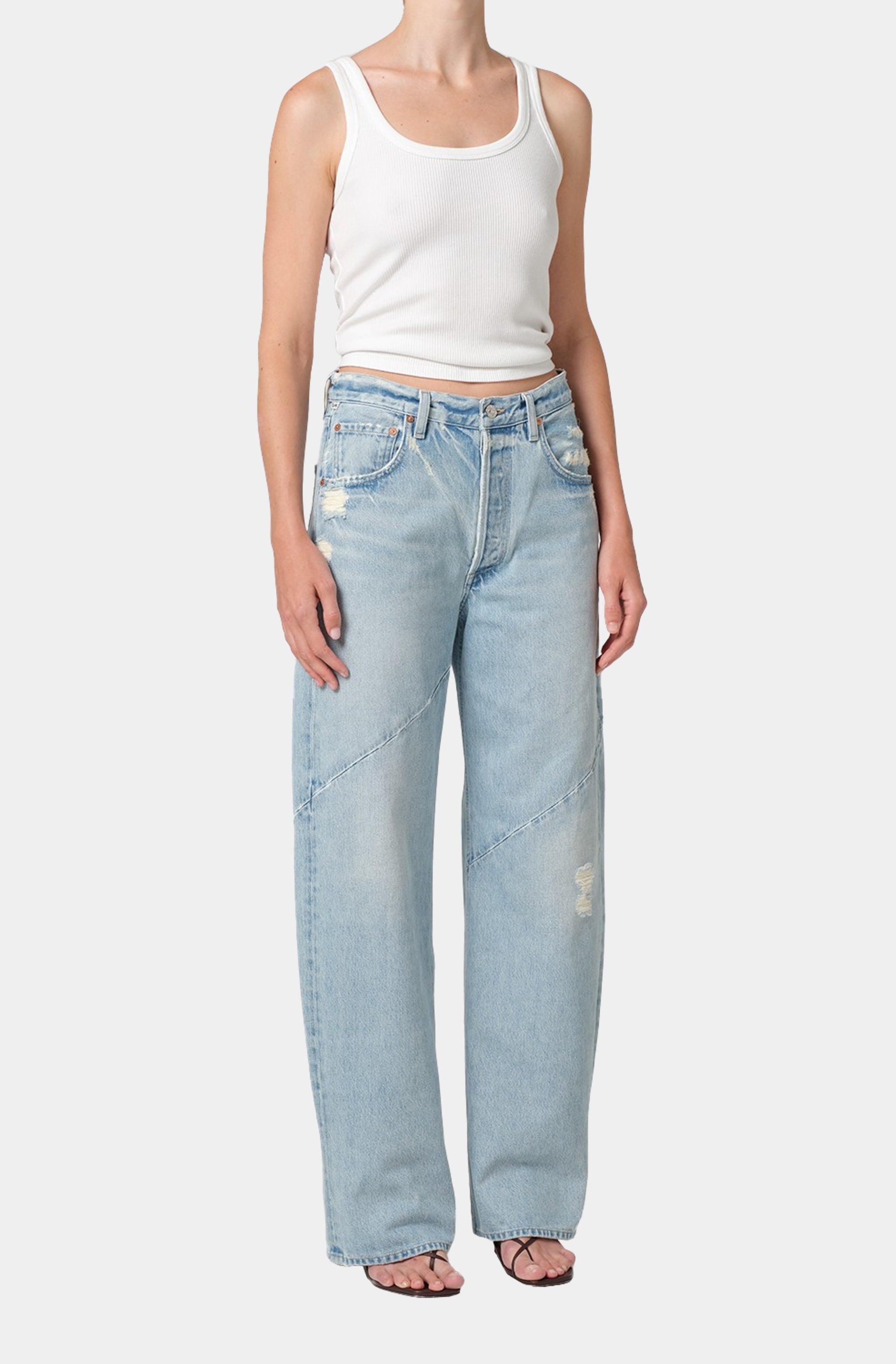 Ayla Swirl Baggy Cuffed Jeans