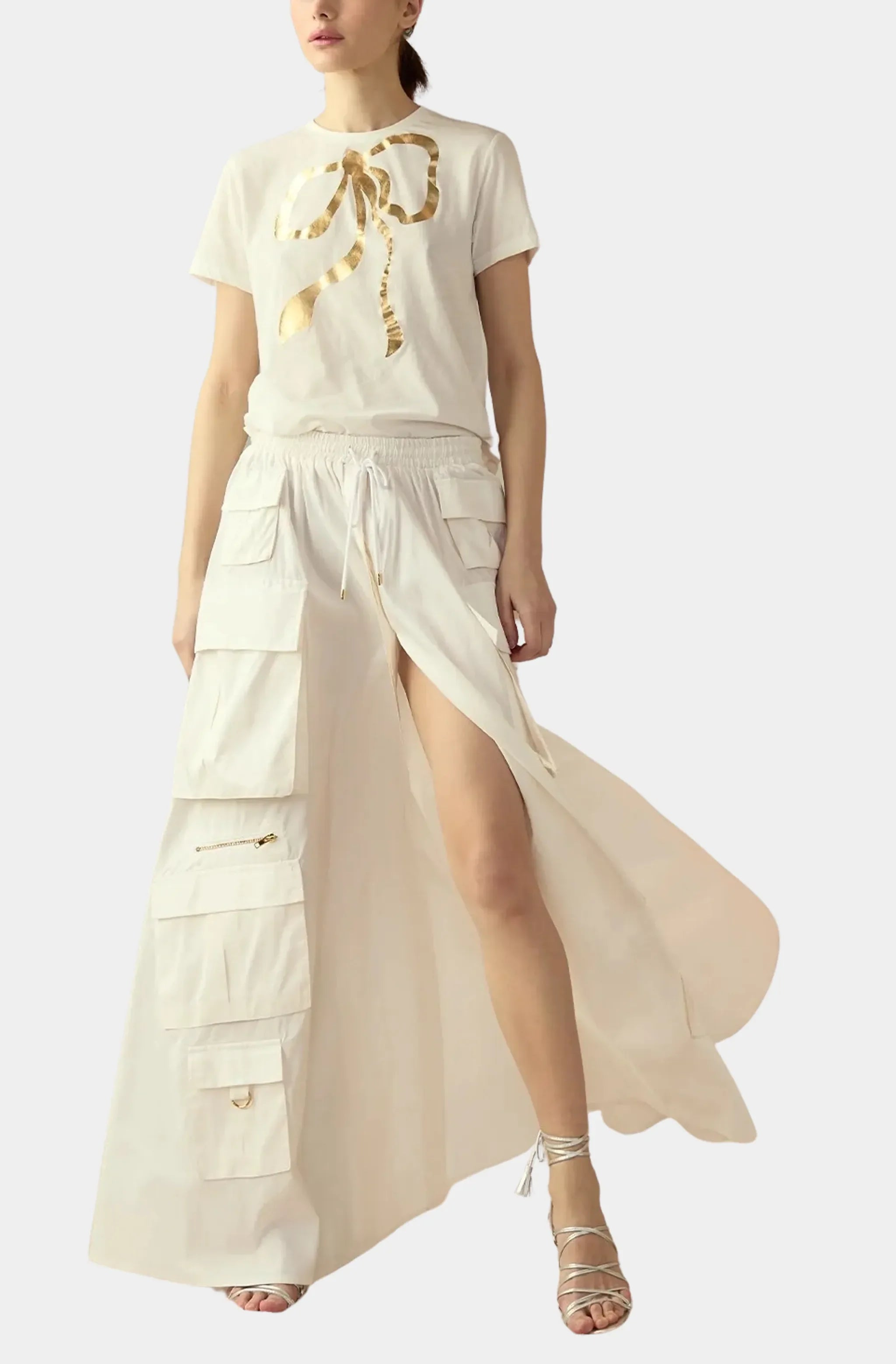 Taffeta Cargo Skirt