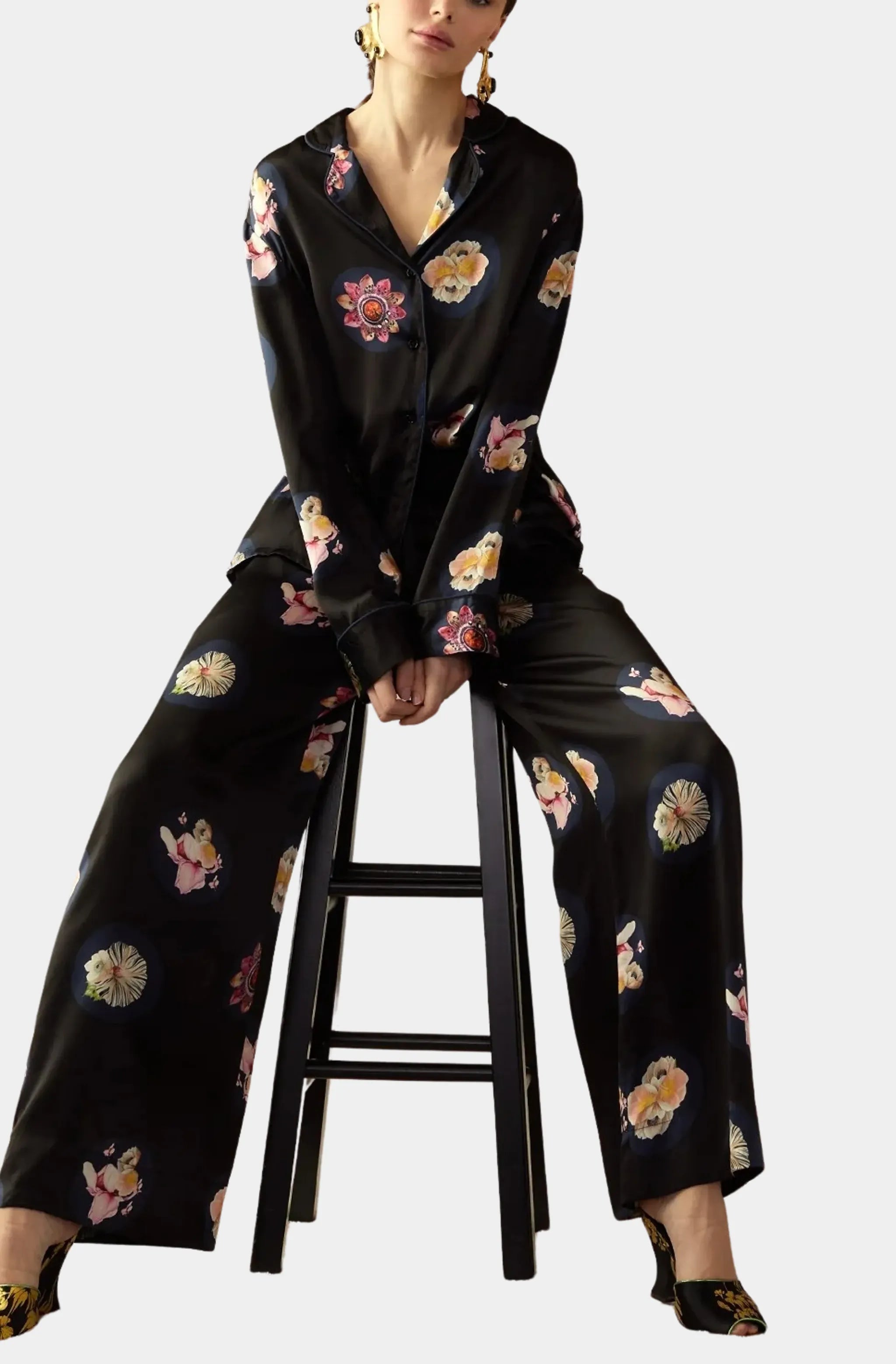 Moonlit Petal Silk Pant
