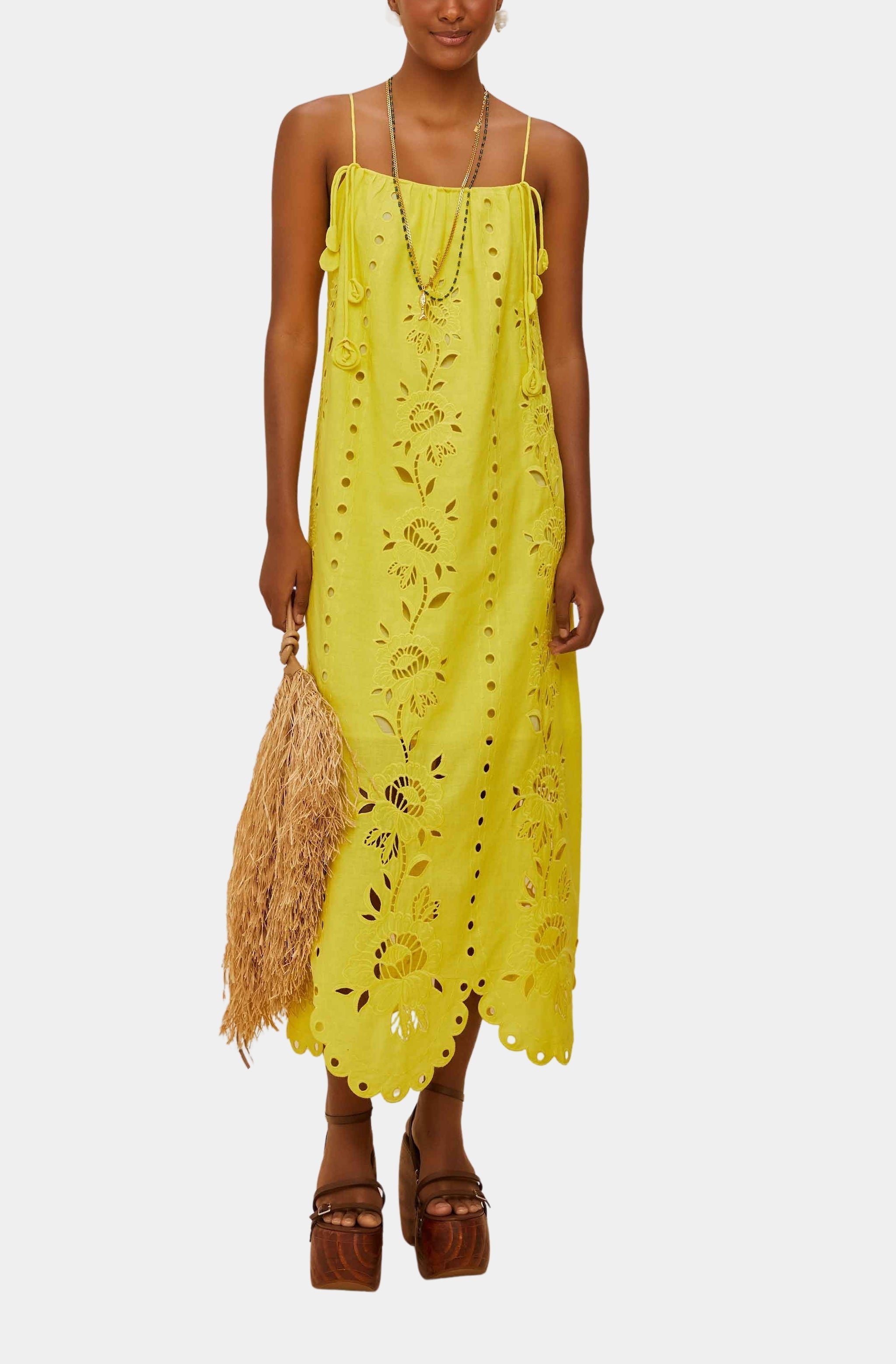 Yellow Richelieu Sleeveless Maxi Dress