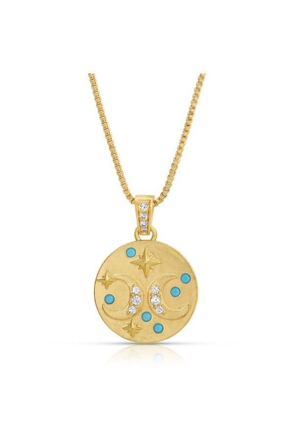 Celestial Pendant Necklace - Turquoise