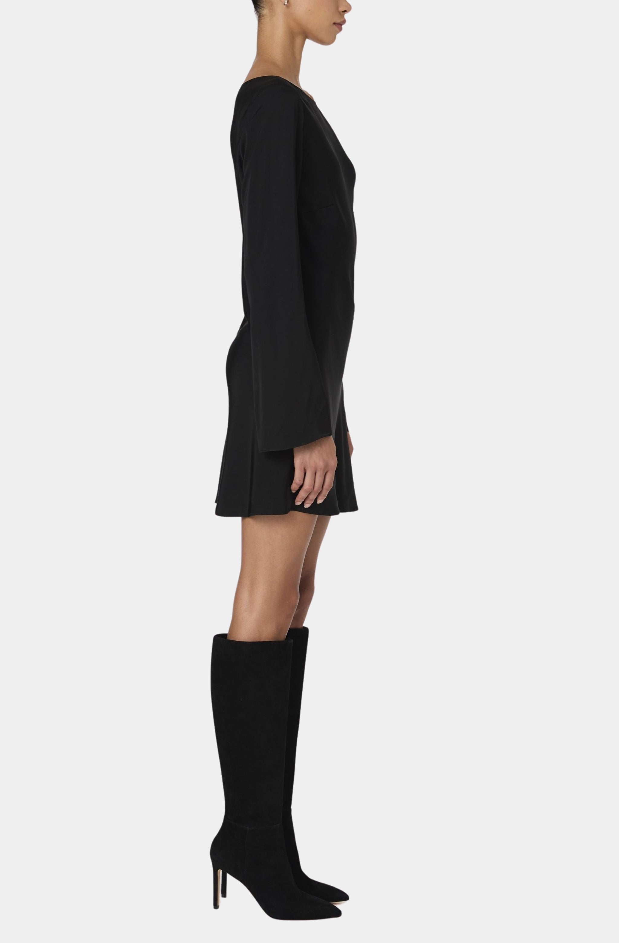 Ennis Satin Longsleeve Mini Dress