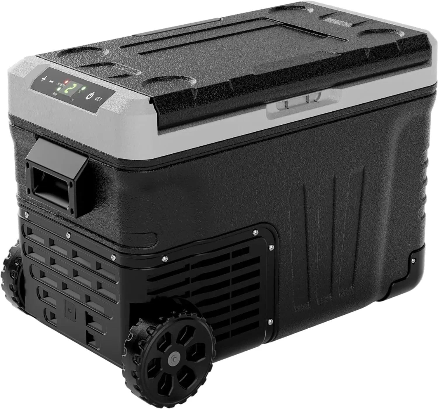 12 Volt Refrigerator 53QT (50L) Electric Cooler - 12V/24V DC Portable Freezer with Wheels, -4°F to 68°F