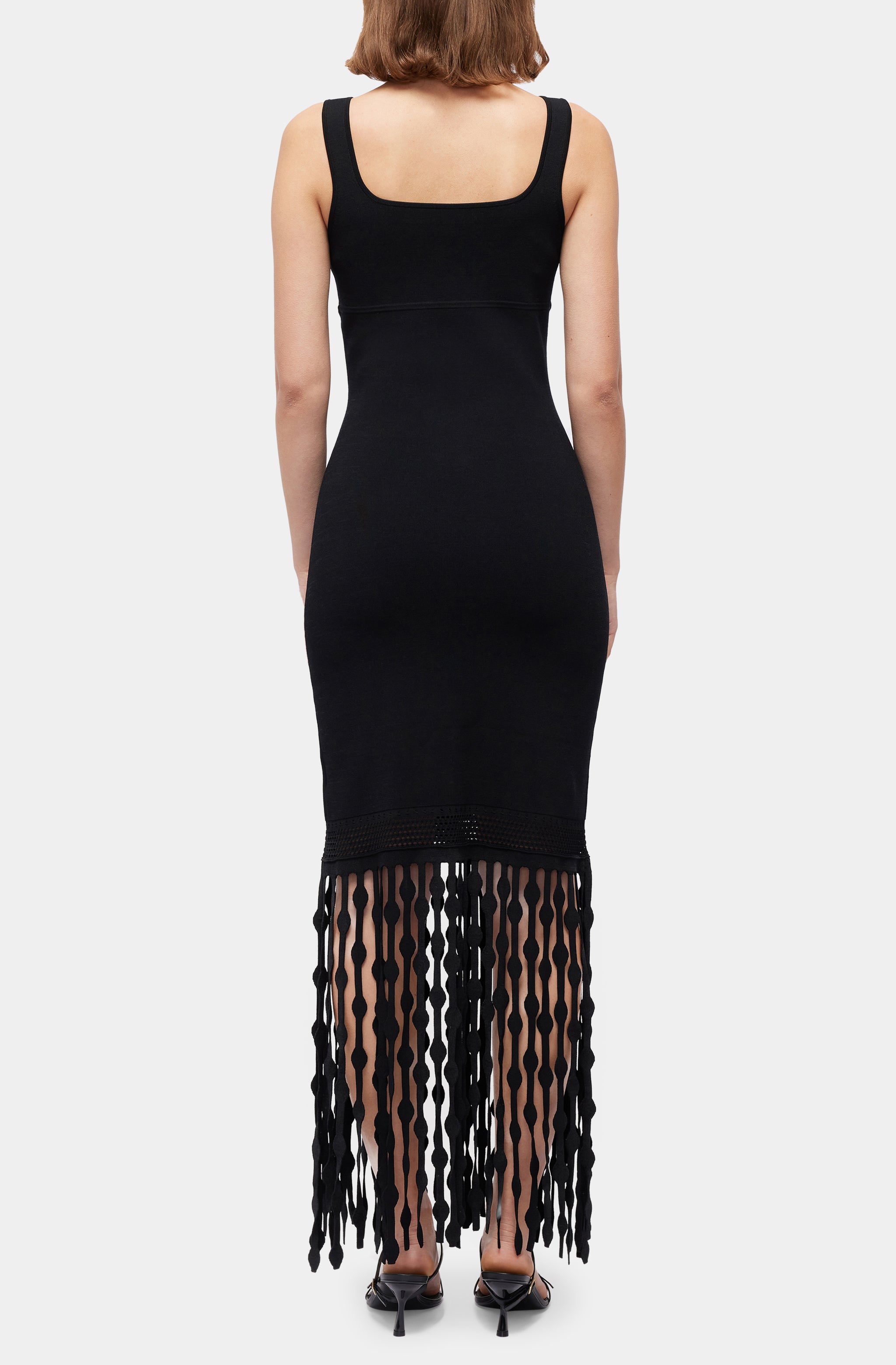 Signa S/L Lattice Fringe Dress