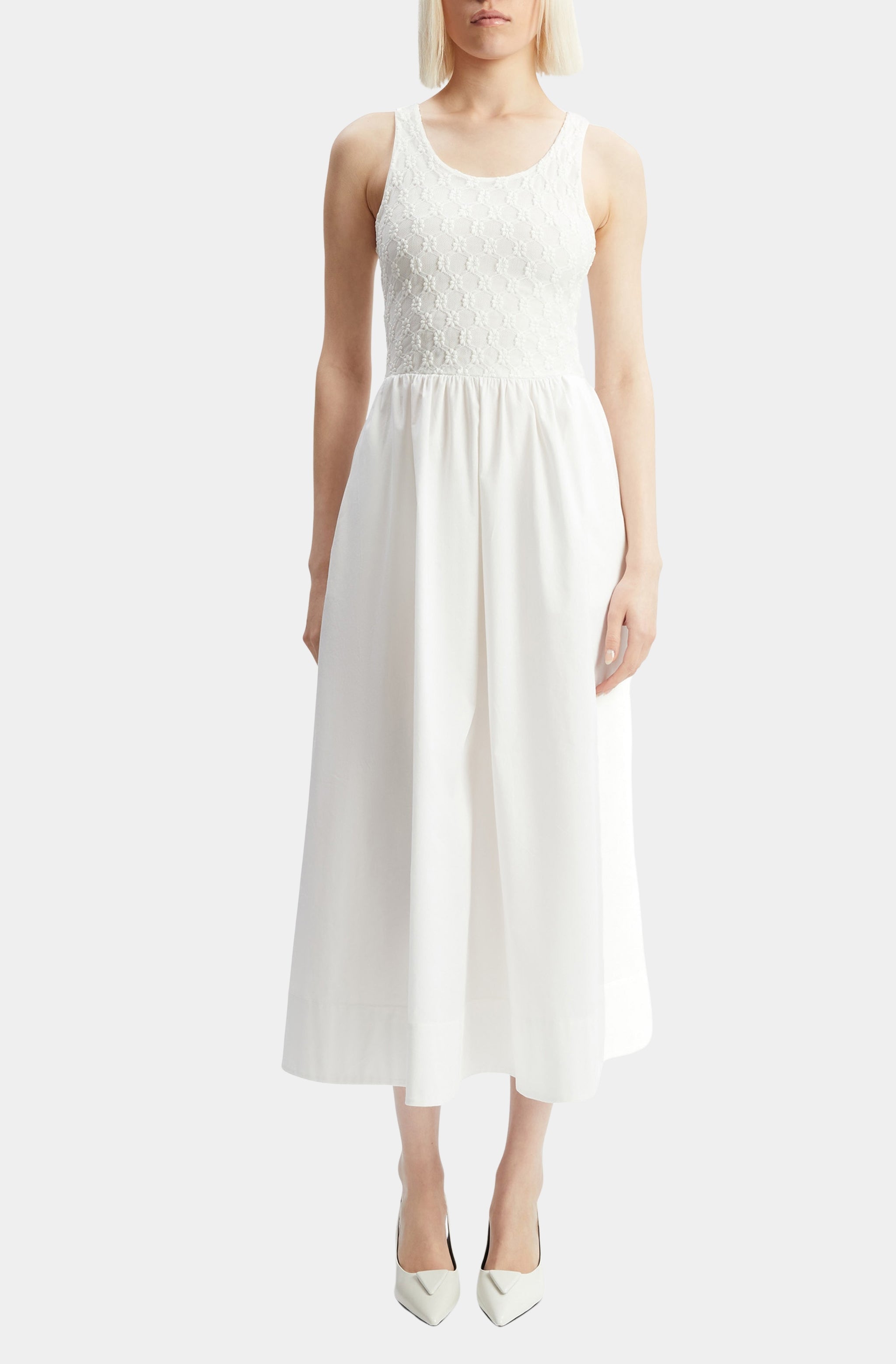 Bryony Lace Poplin Midi Dress