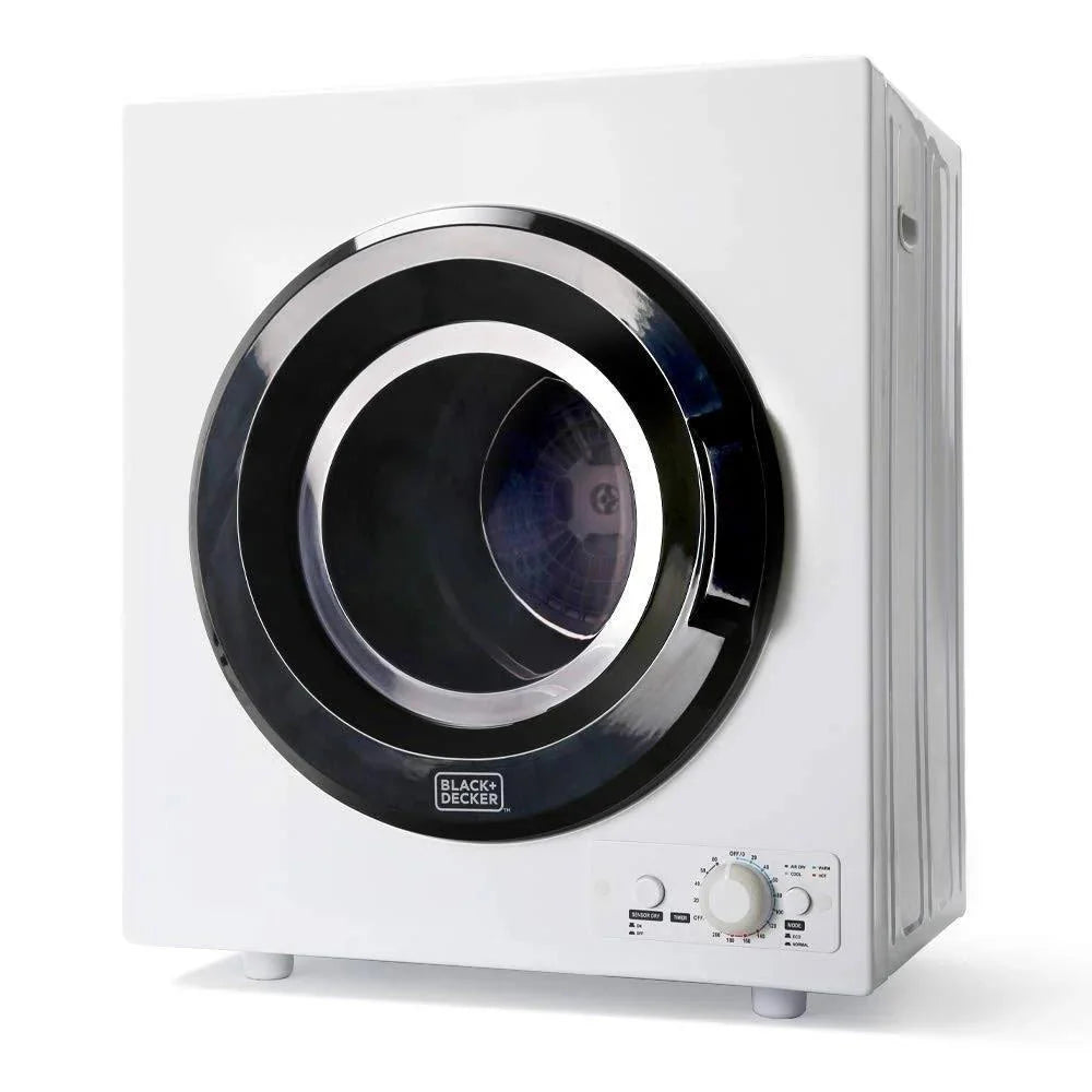 3.5 Cu. Ft. Portable Electric Laundry Dryer - Compact Clothes Dryer, White & Black