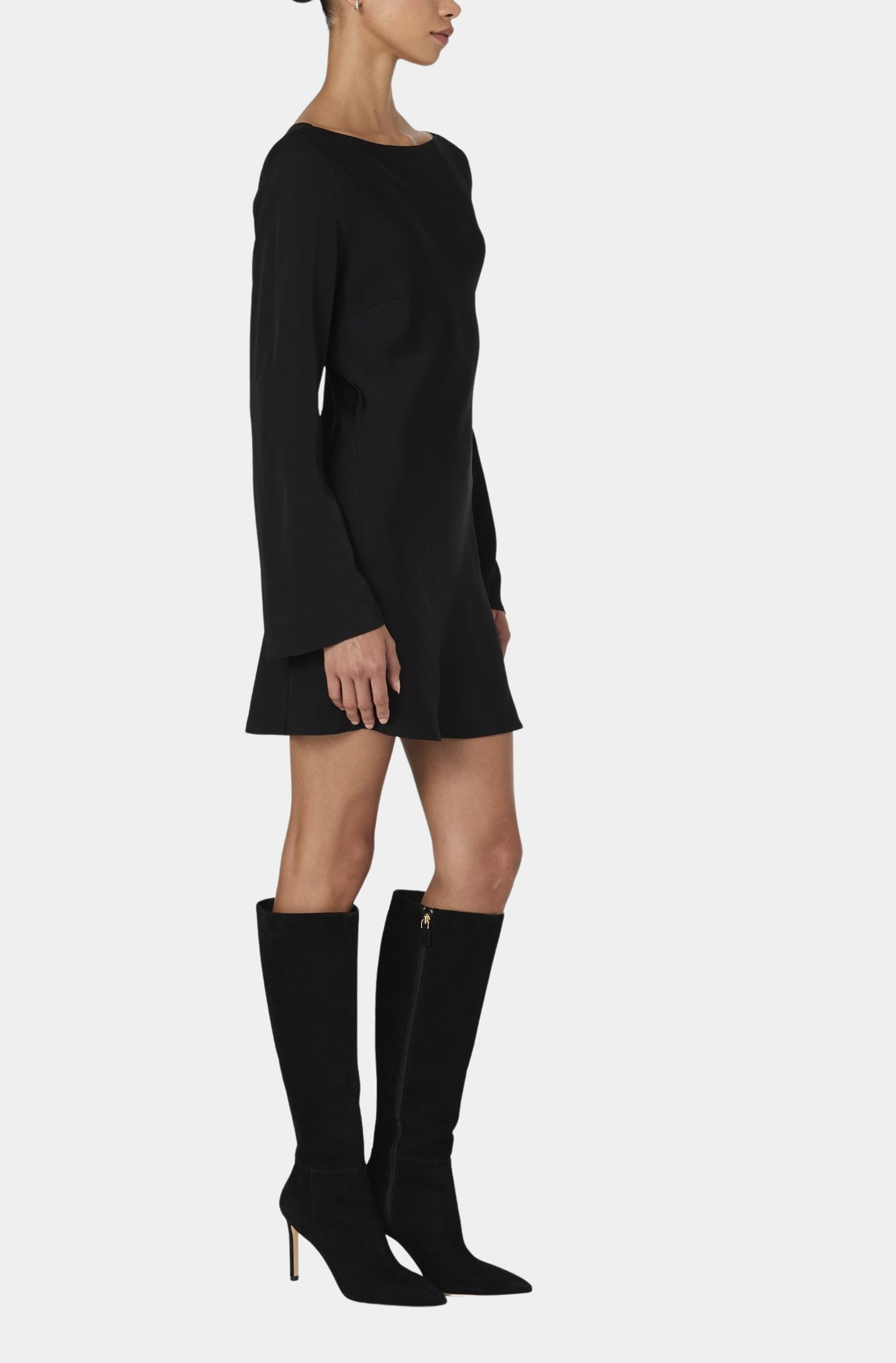 Ennis Satin Longsleeve Mini Dress