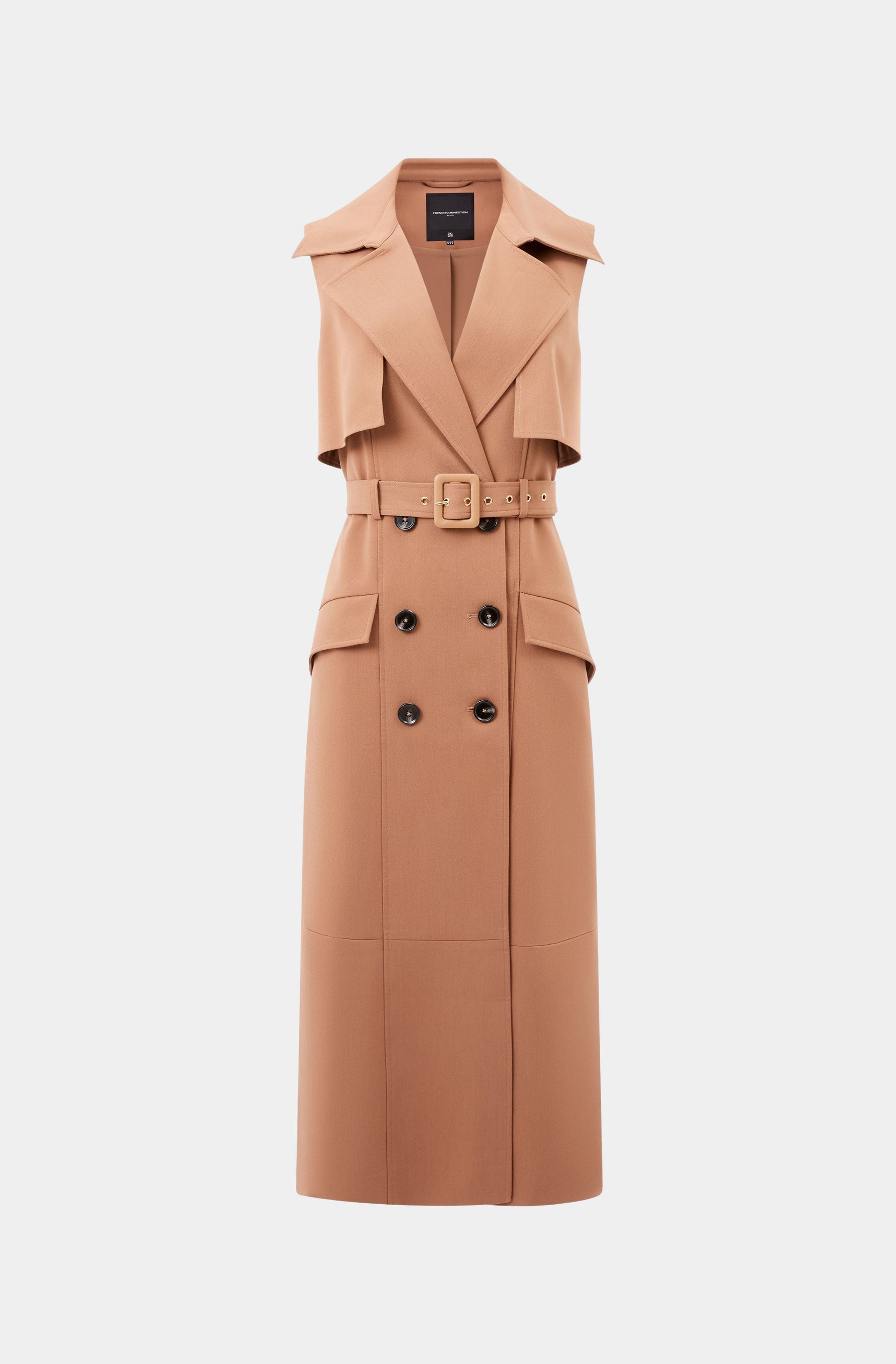 Azra Twill Sleeveless Trench Dress