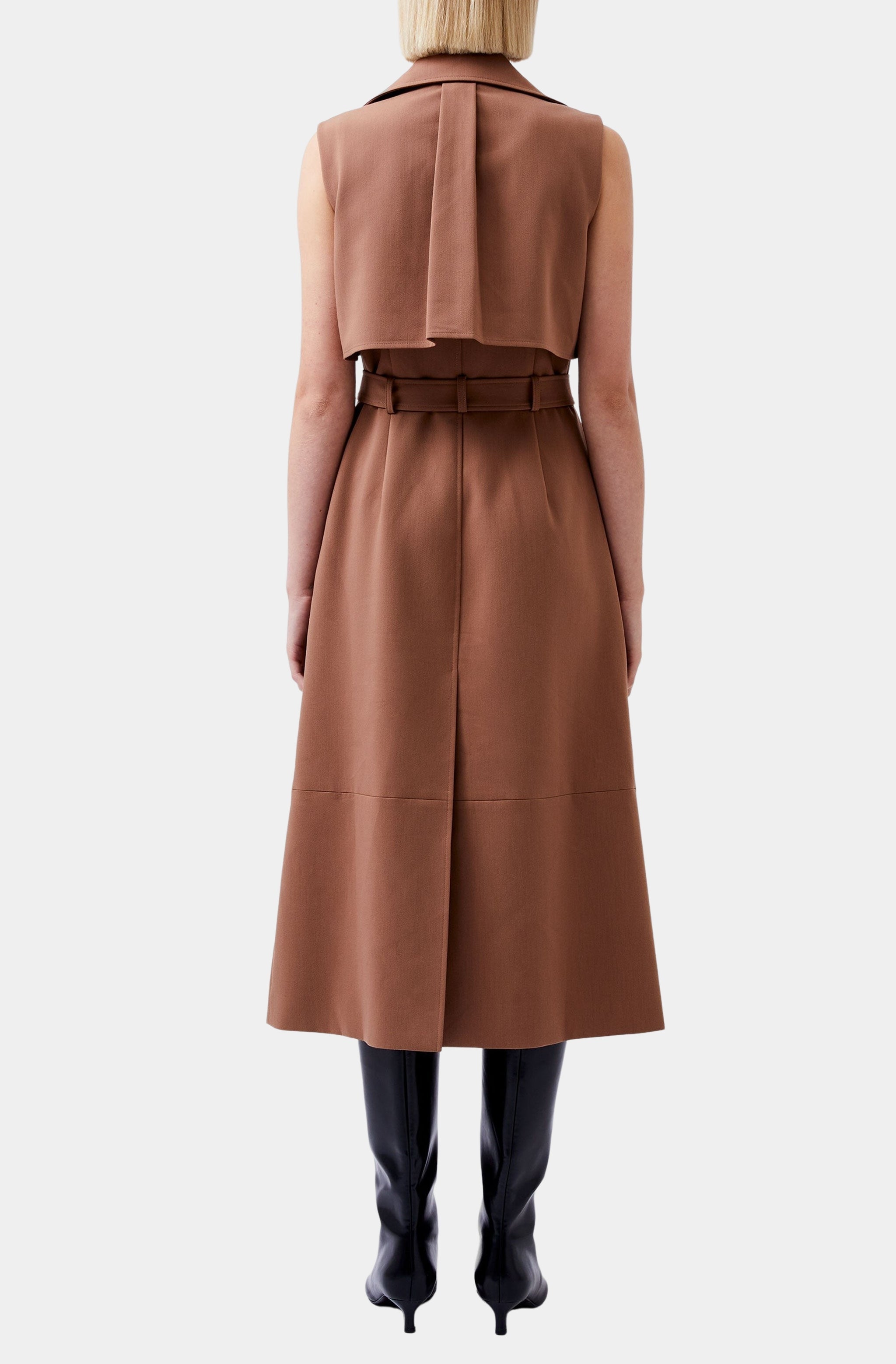 Azra Twill Sleeveless Trench Dress
