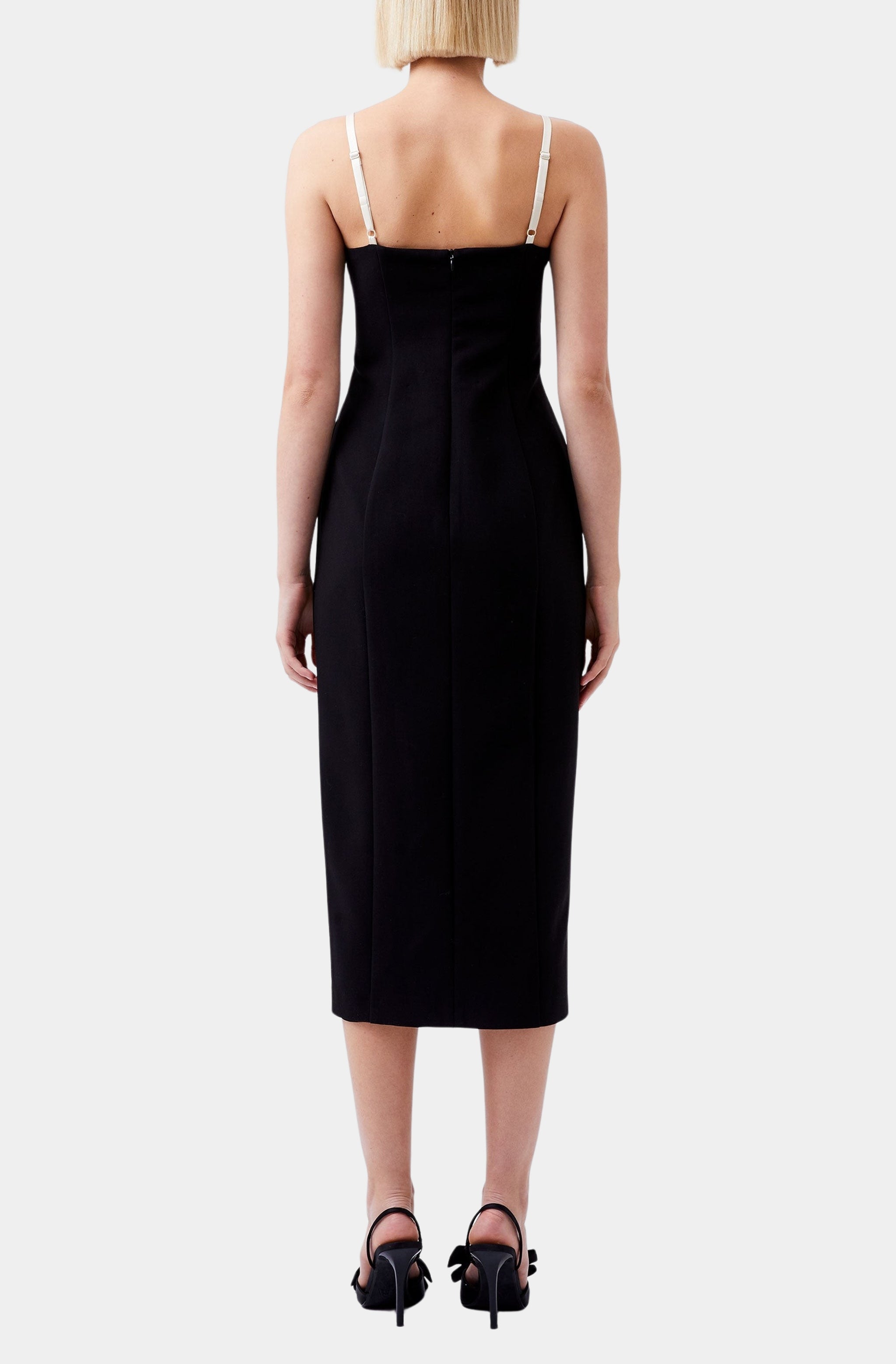 Azra Twill Corset Strappy Midi Dress