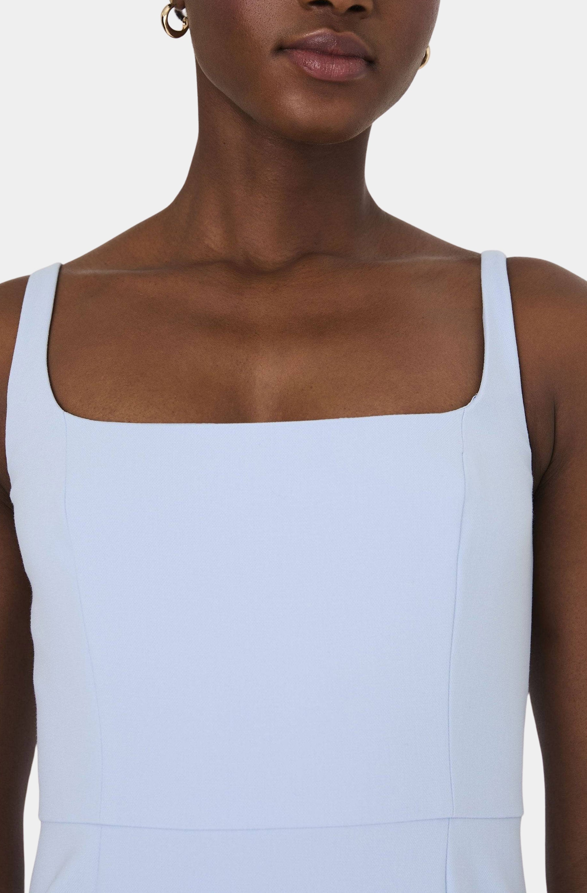 Whisper Bow Slit Strappy Mini Dress