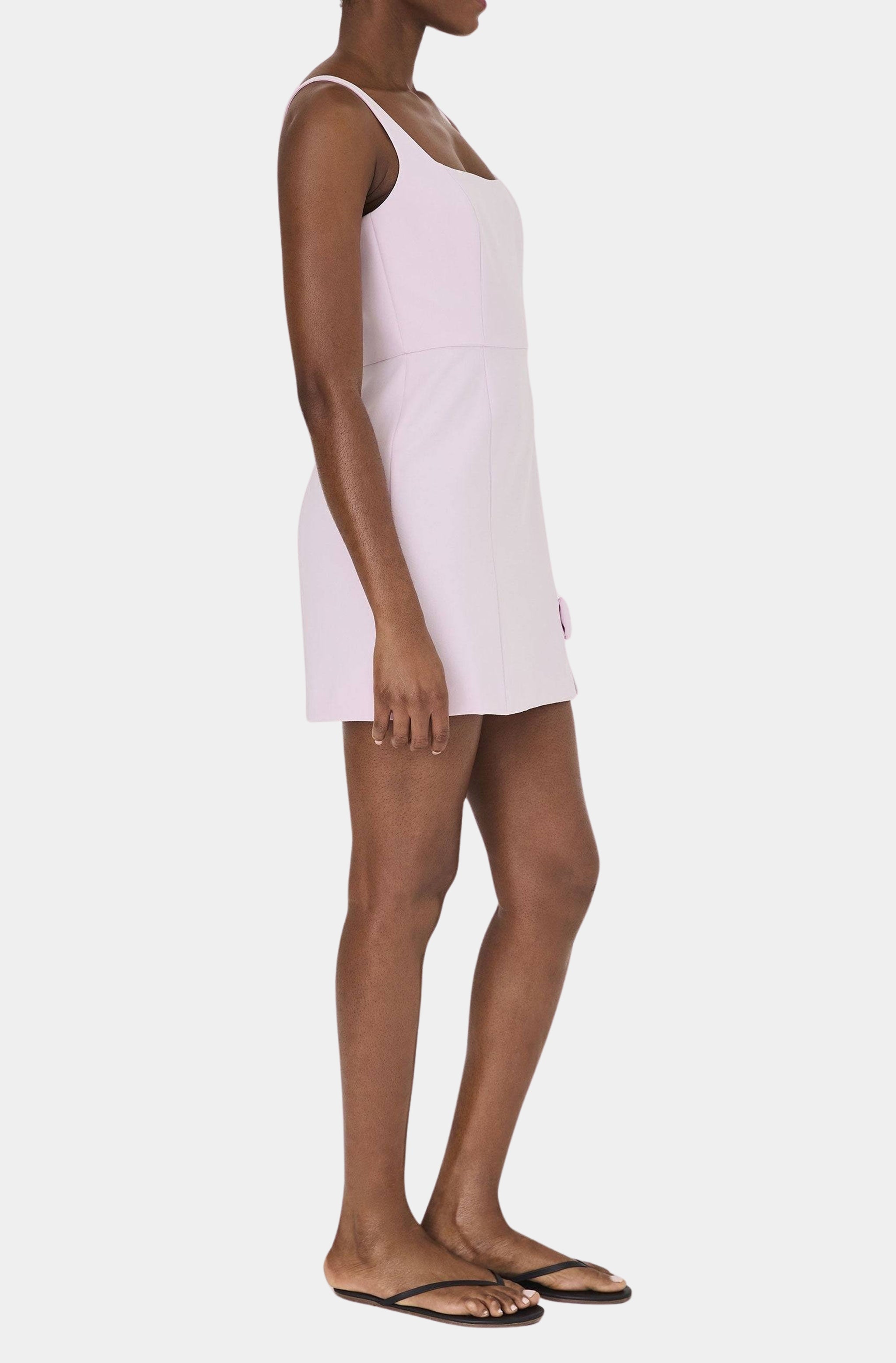 Whisper Bow Slit Strappy Mini Dress