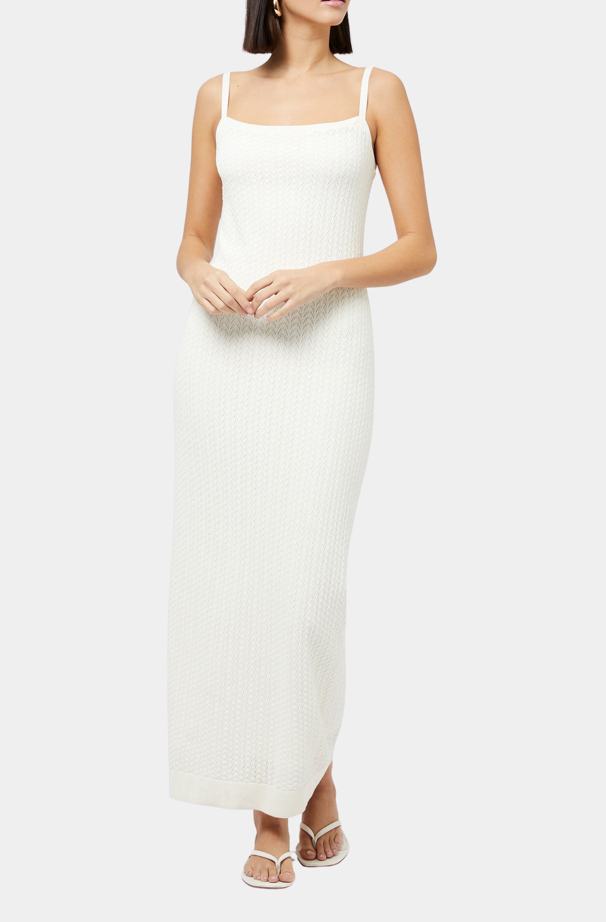 Cotton Pointelle Midi Dress