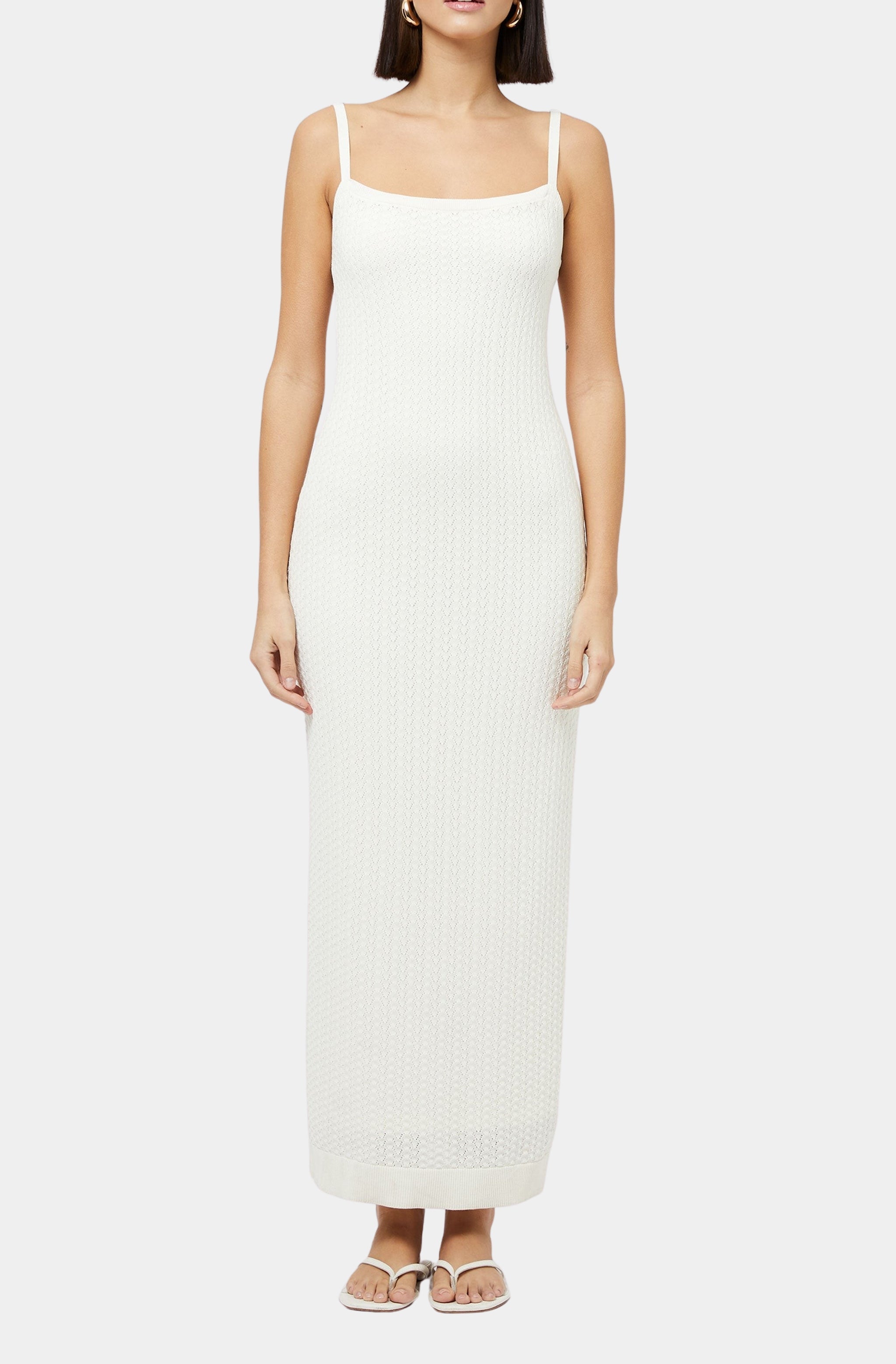 Cotton Pointelle Midi Dress