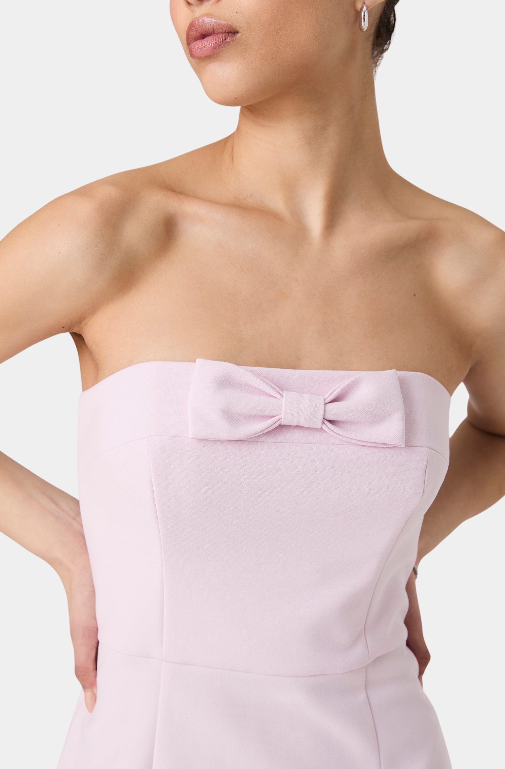 Whisper Strapless Bow Mini Dress