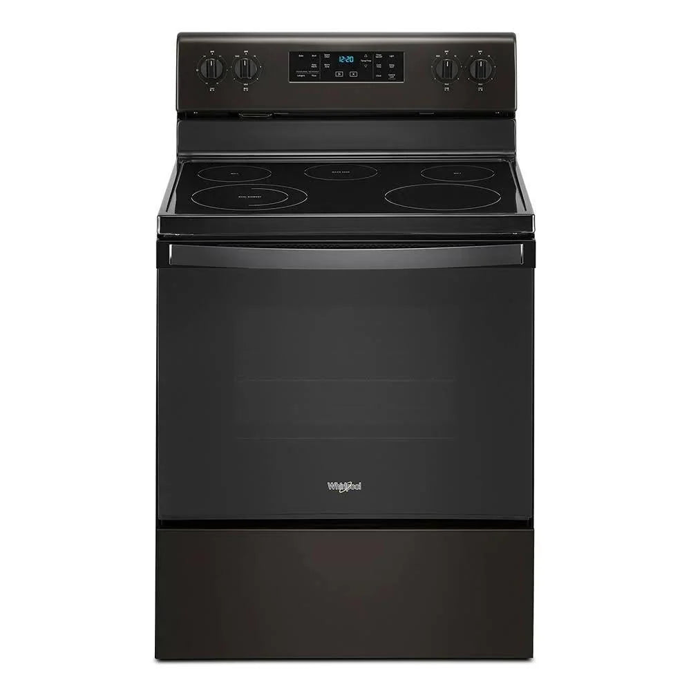 Whirlpool 5.3 Cu. Ft. Electric Range with Frozen Bake Technology - WFE505W0JV, Black