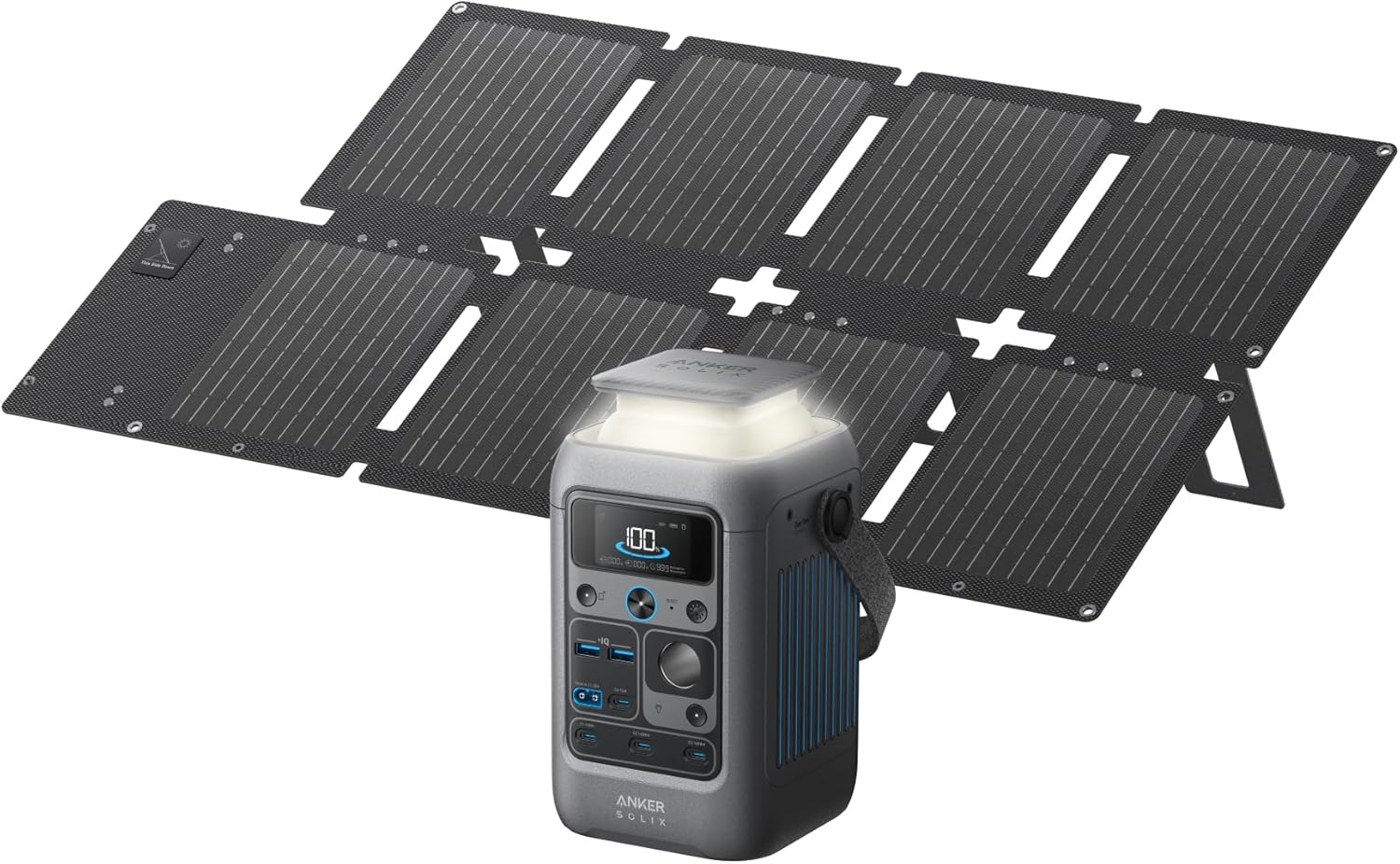 Anker Power Bank Station SOLIX C300 DC (90,000mAh), 288Wh, Portable Power Station, 300W Solar Generator, LiFePO4 Battery, Generators for Home Use, for Outdoor Camping(No Wall Charger Included)