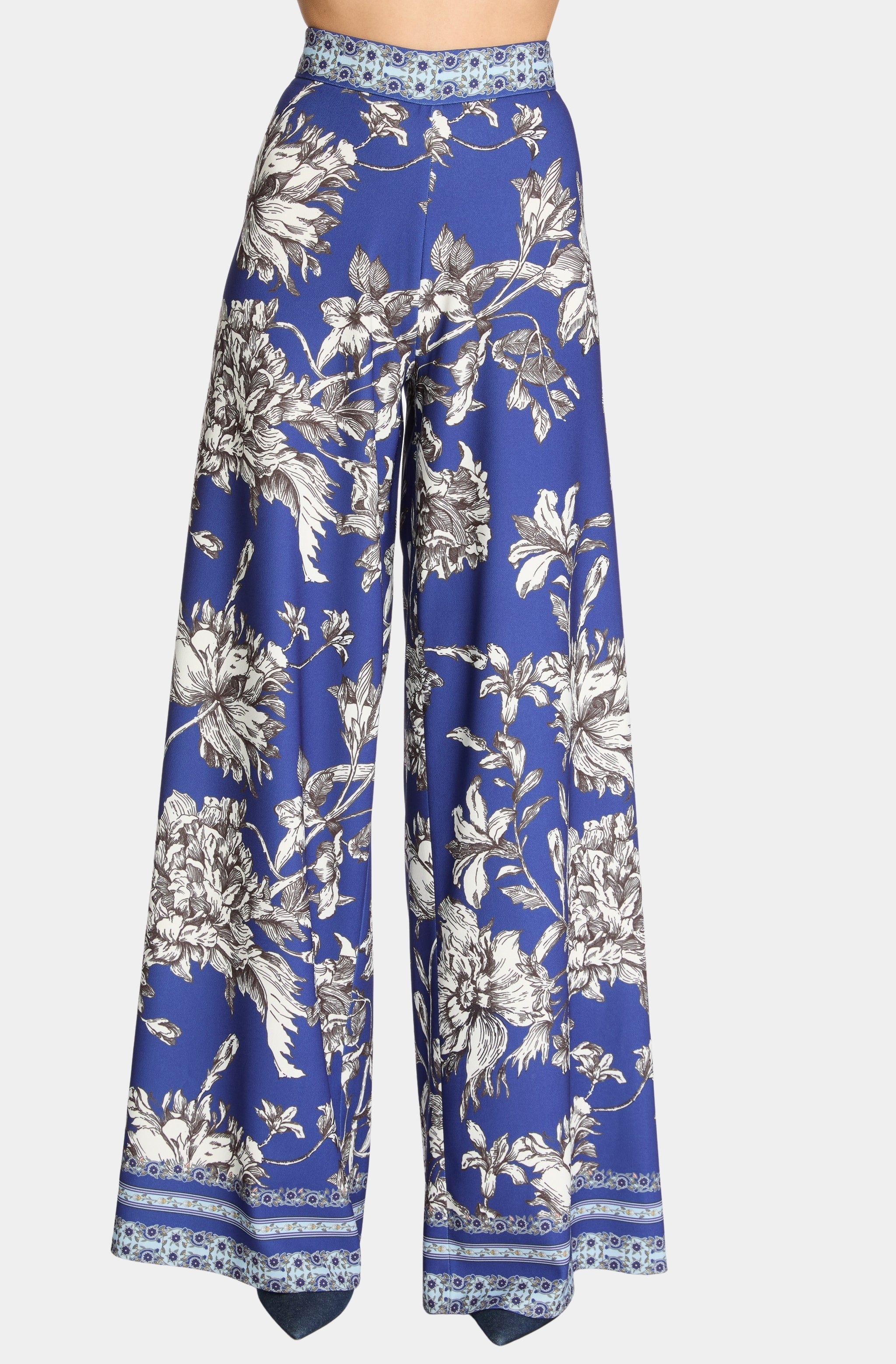 Athena Wide Waistband Flared Wide Leg Pant