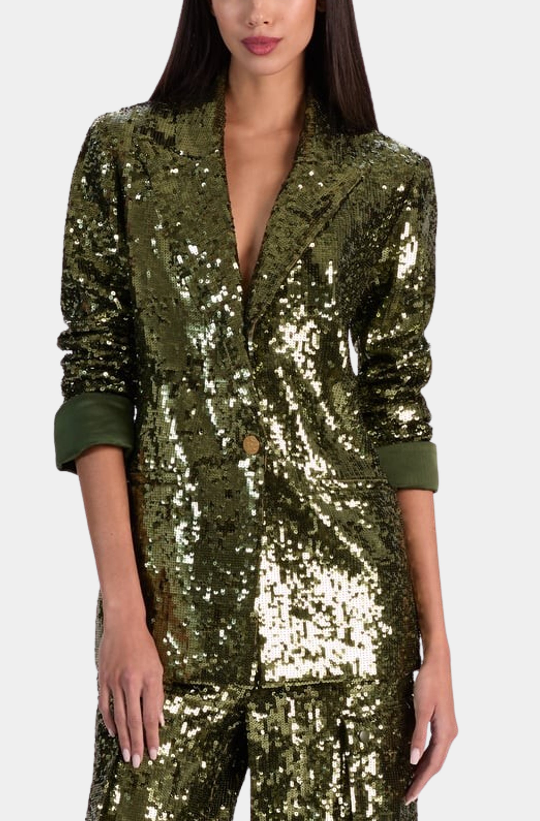 Quincy Sequin Oversized Roll Sleeve Blazer