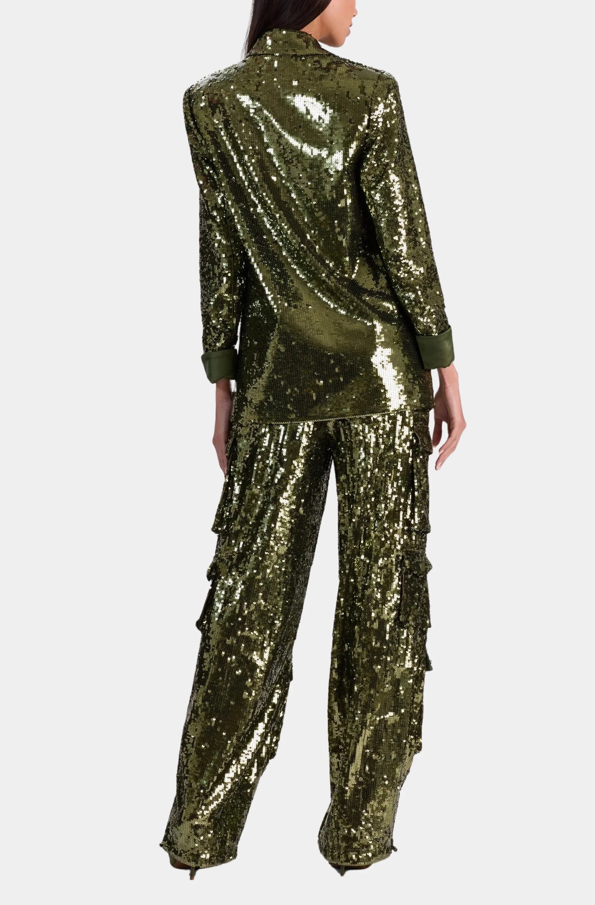 Quincy Sequin Oversized Roll Sleeve Blazer