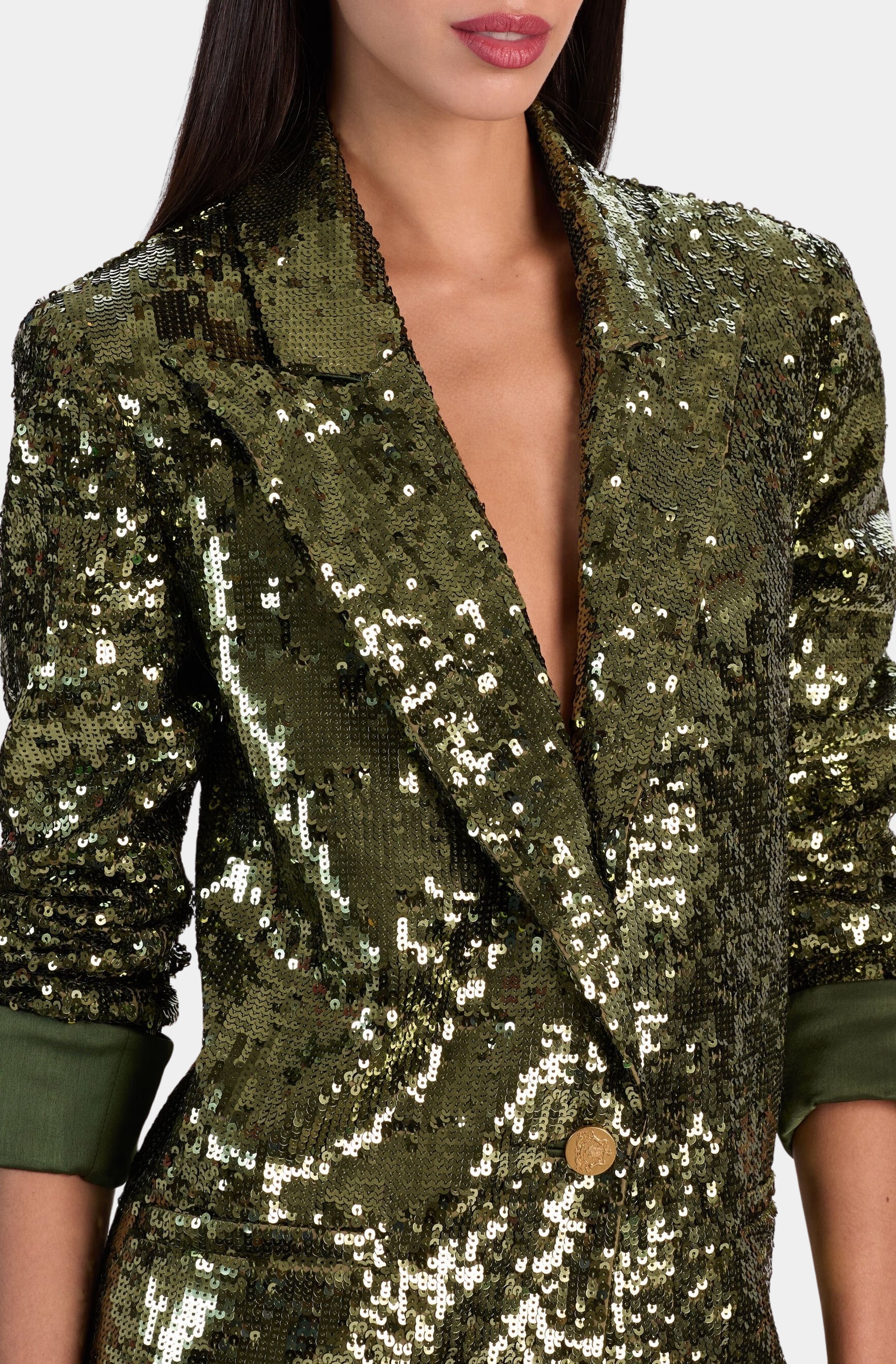 Quincy Sequin Oversized Roll Sleeve Blazer