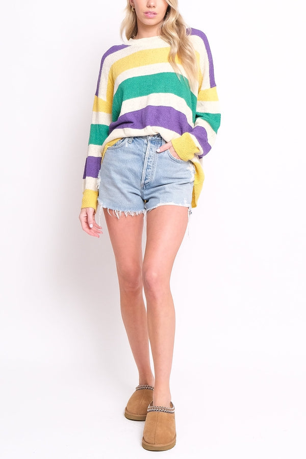 Hemline Exclusive Mardi Gras Sweater