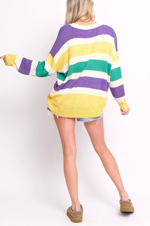 Hemline Exclusive Mardi Gras Sweater
