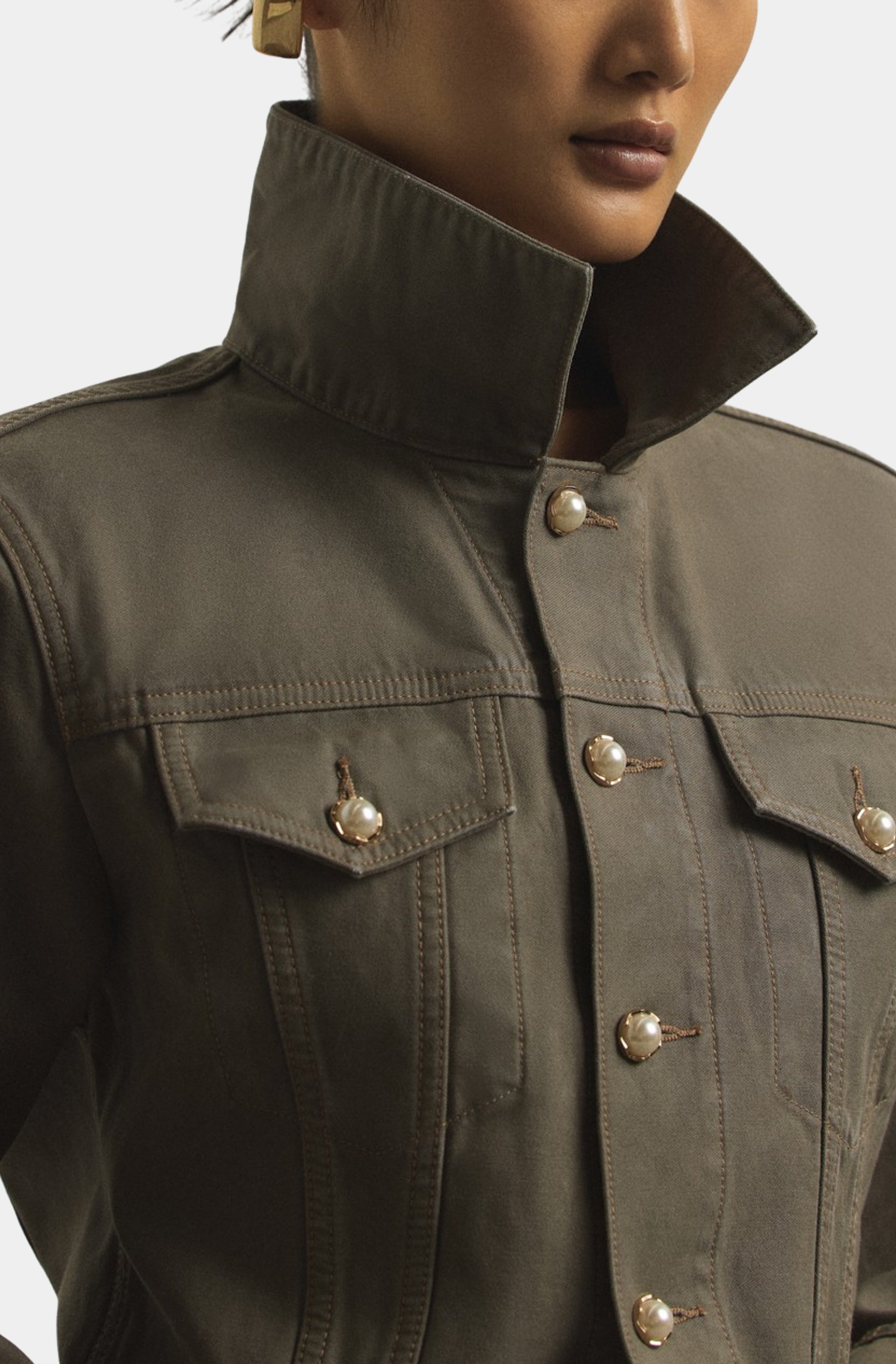 Cuffed Cropped Jacket