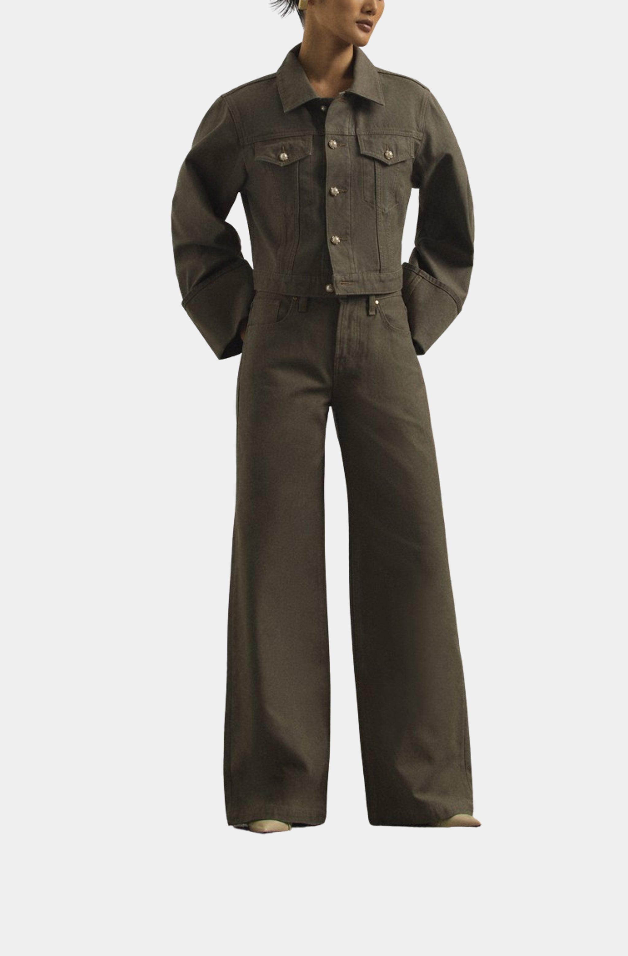 Cuffed Cropped Jacket