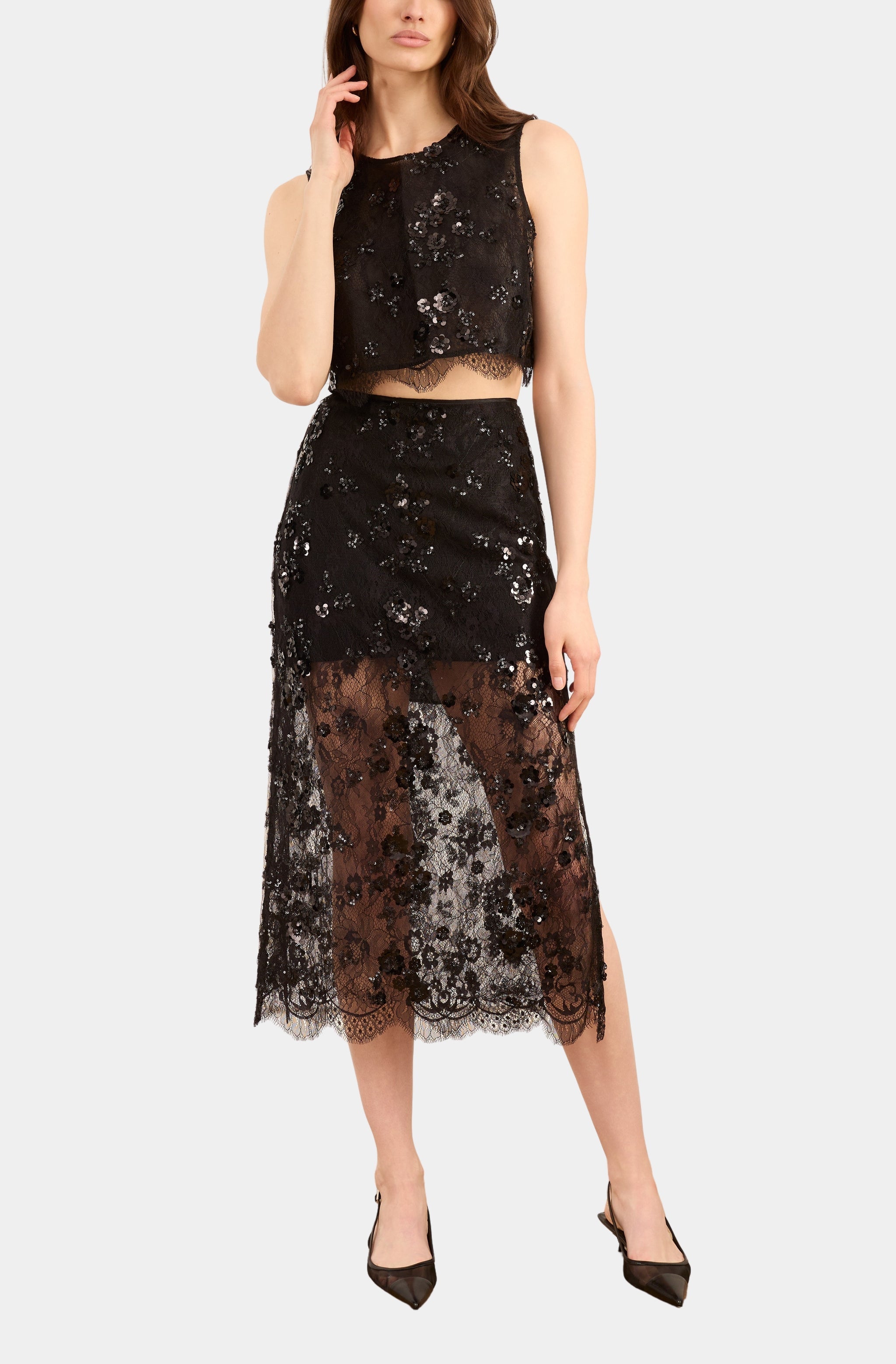 Aylin Sequin Lace Skirt