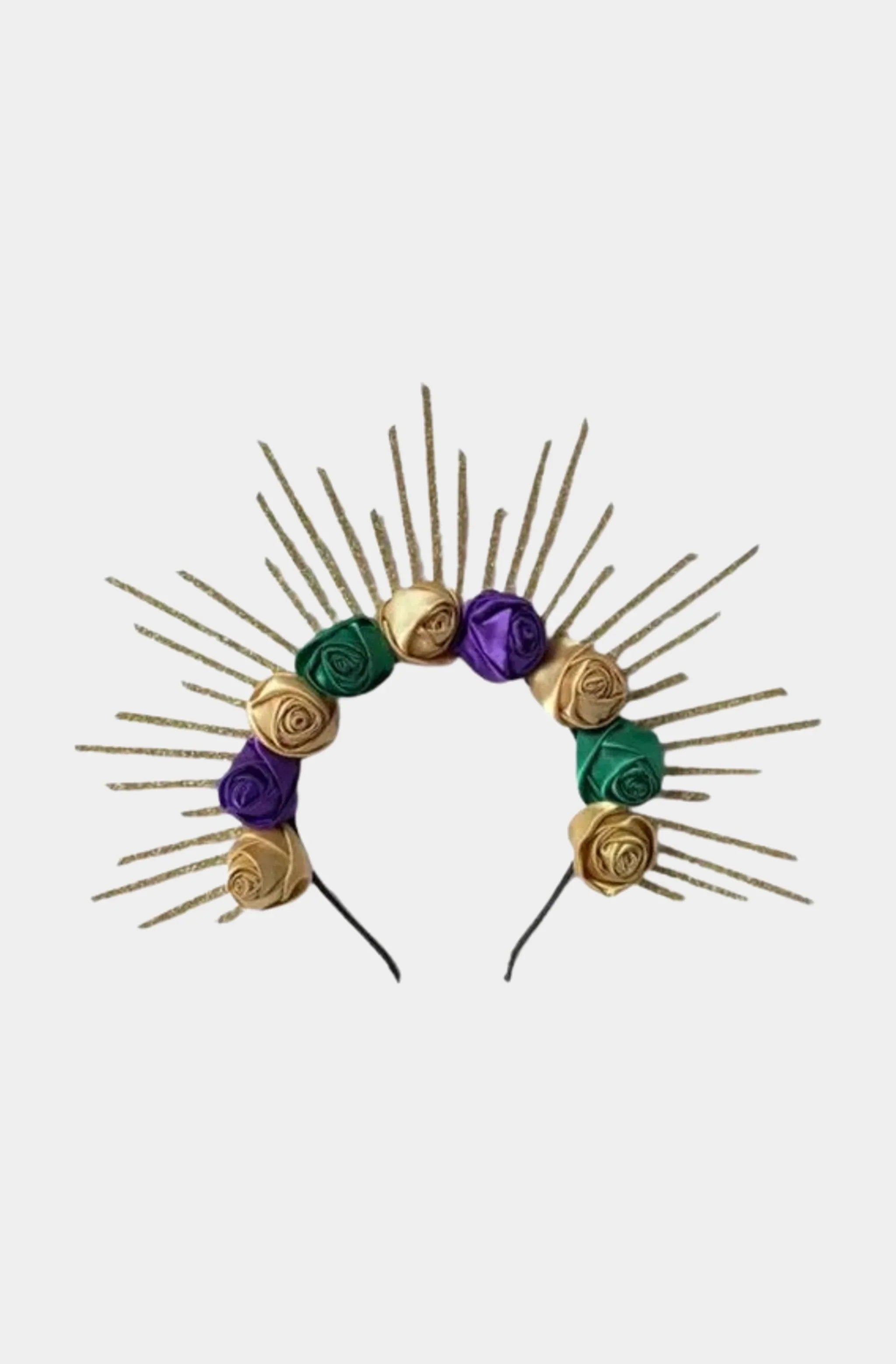 Mardi Gras Flower Halo Crown Headband
