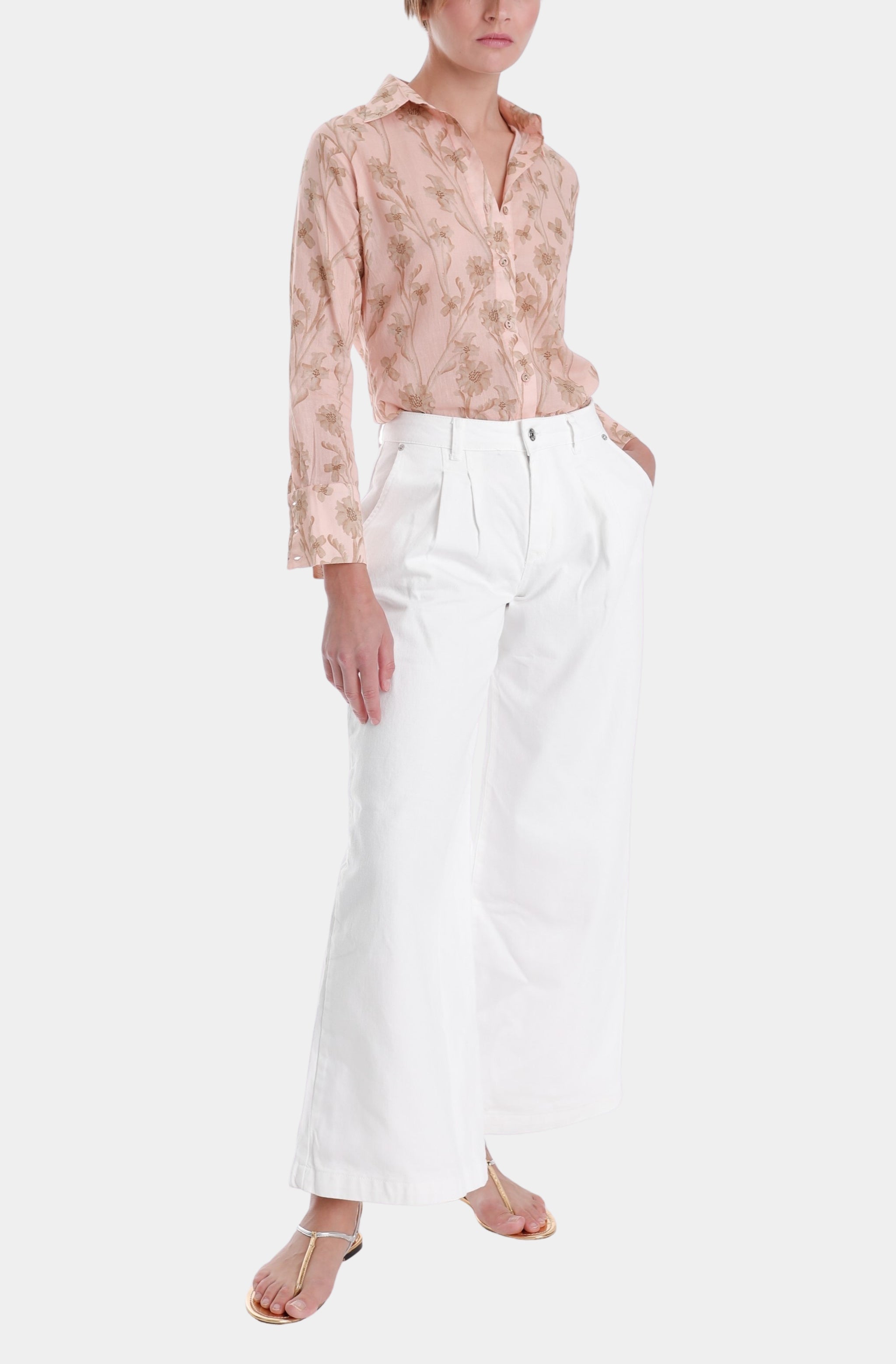 Coral Print Blouse