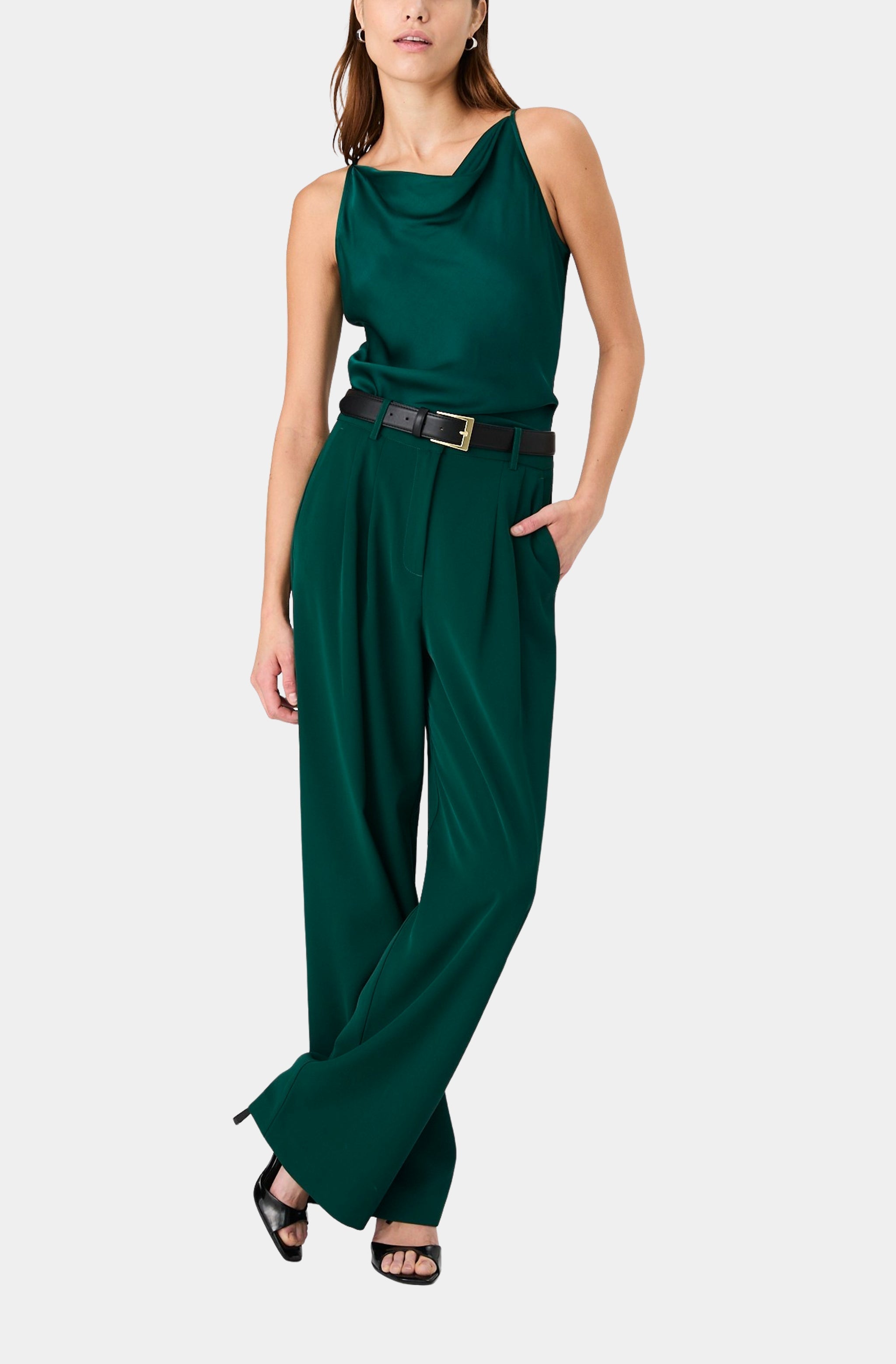 Ennis Satin Cowl Neck Top