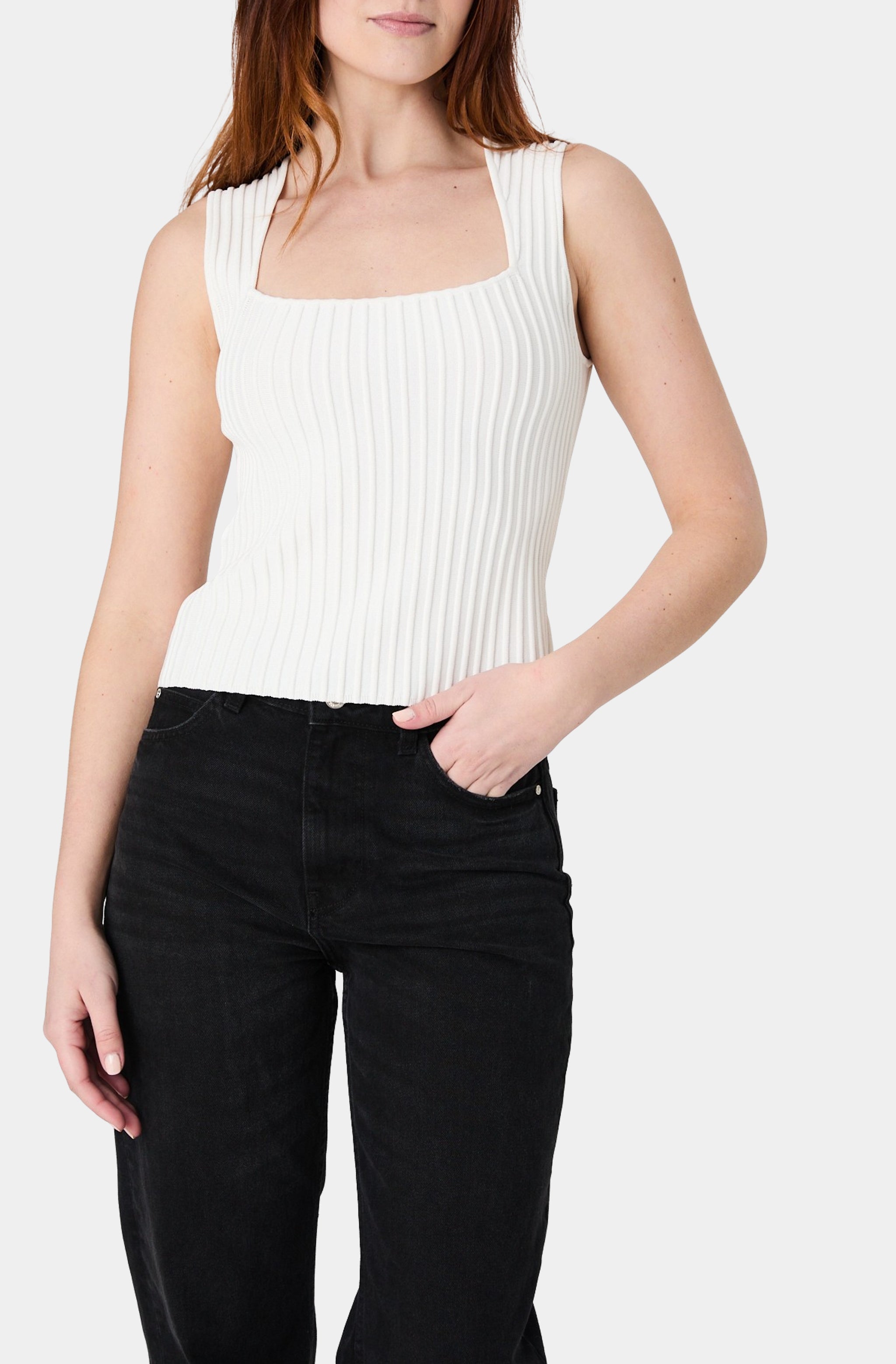 Ottoman Crinkle Sleeveless Top