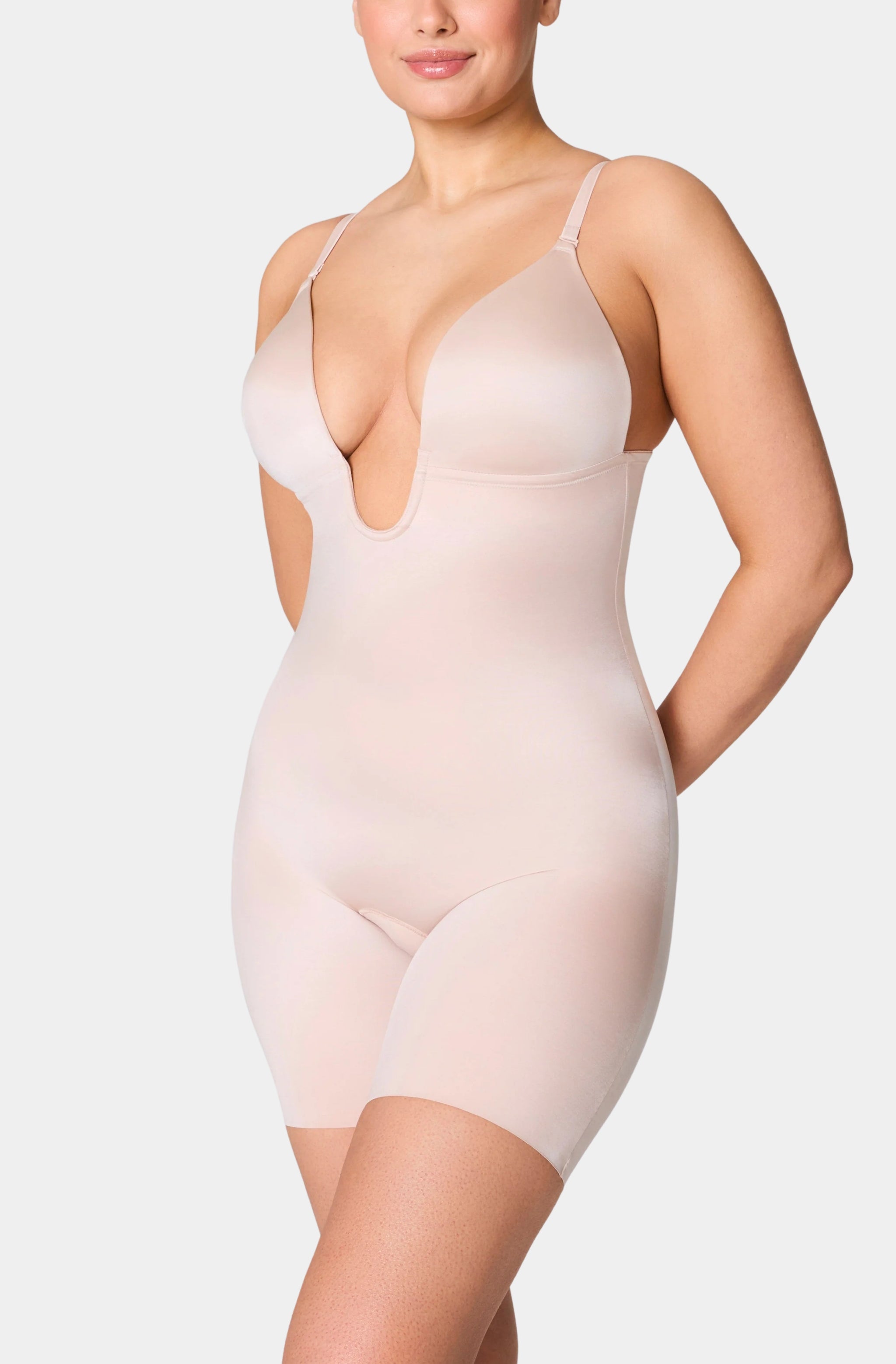 Plunge Low-Back Mid-Thigh Bodysuit