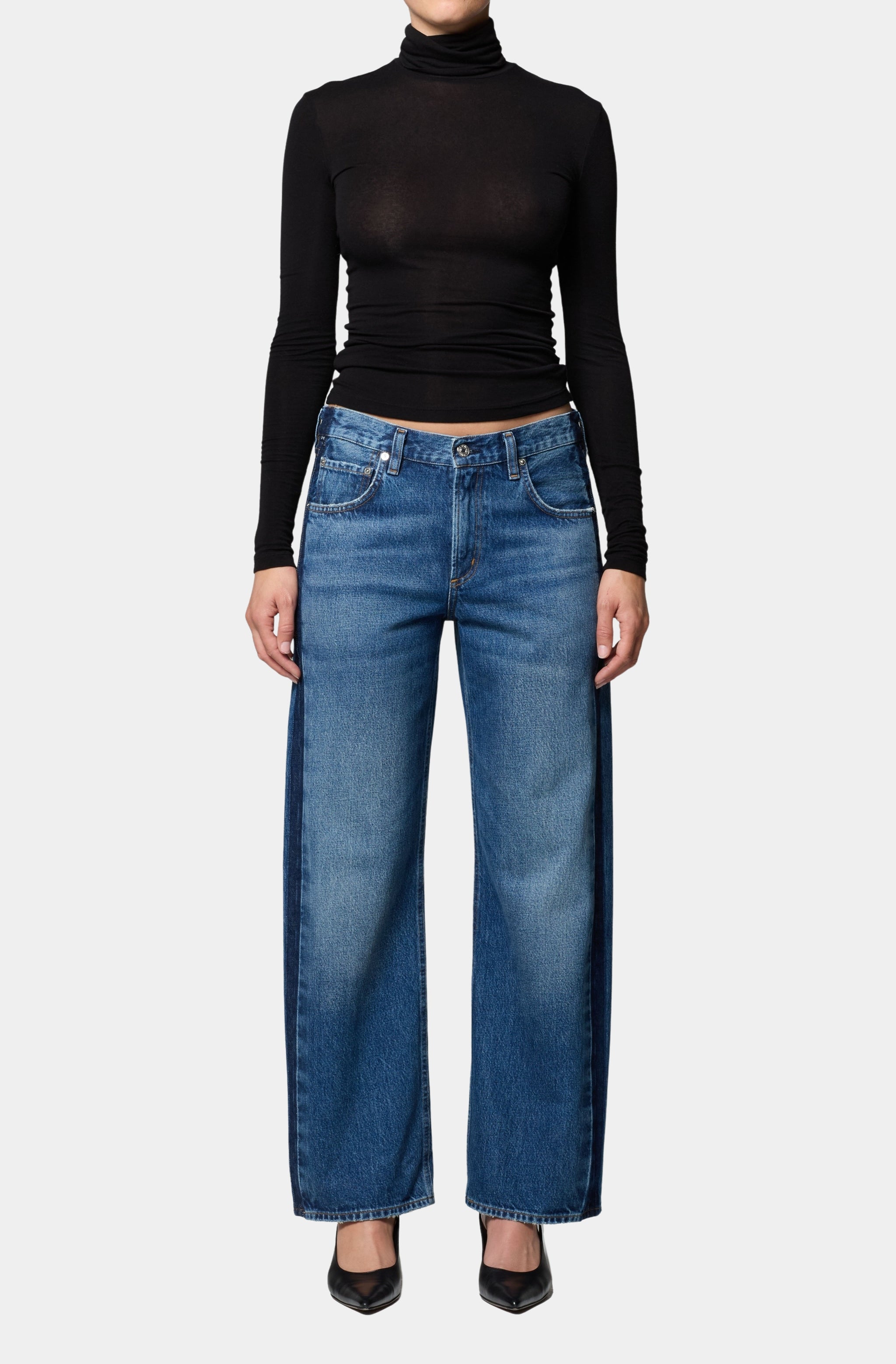 Lindz Low Rise Easy Straight With Tuxedo Stripe