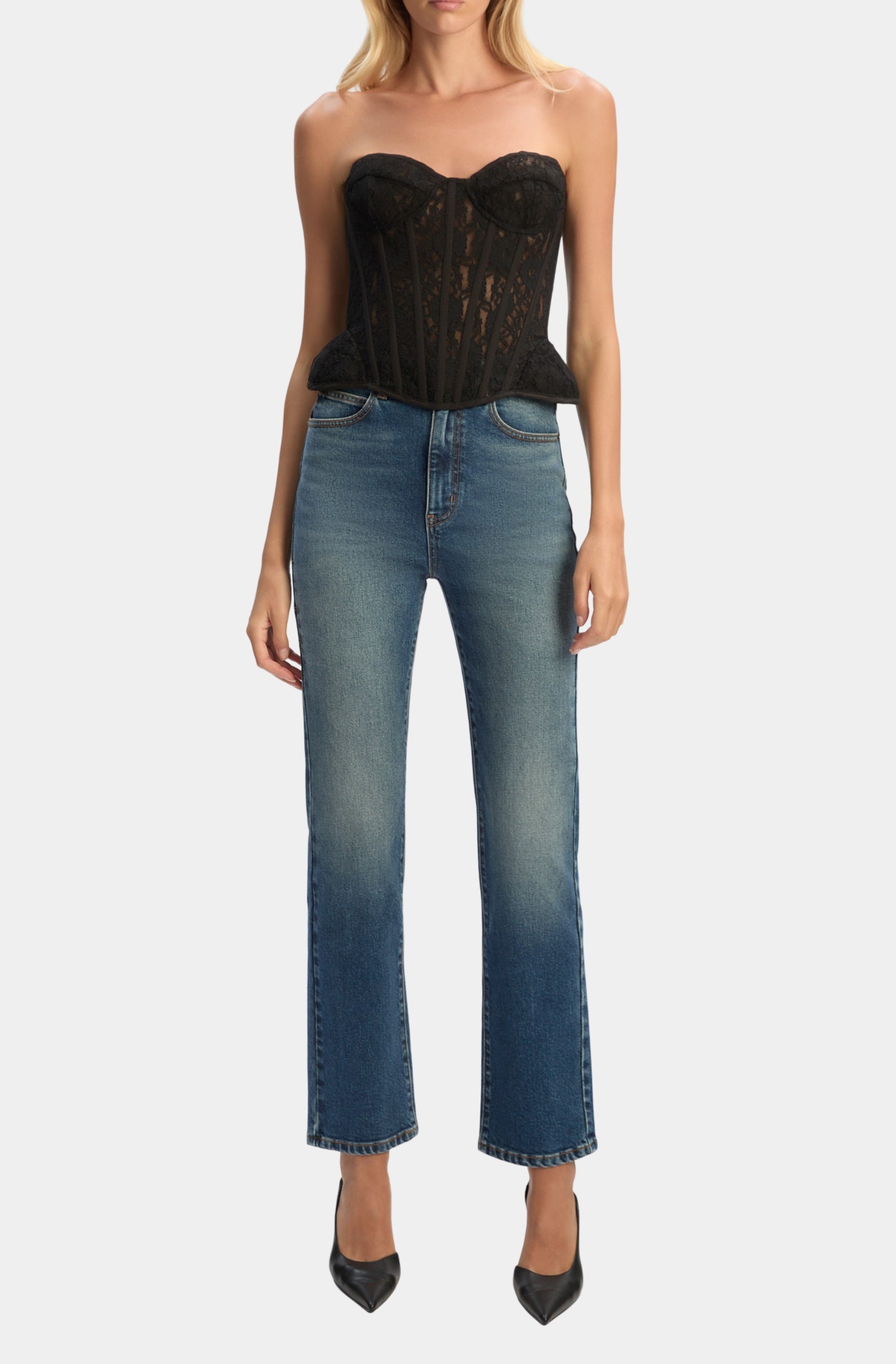 Cristo Strapless Lace Bustier