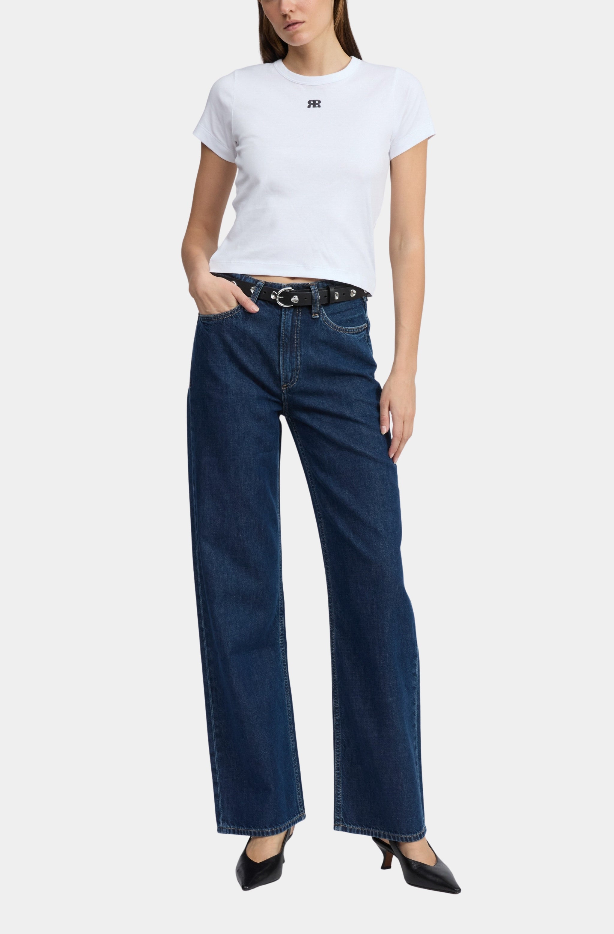 Featherweight Logan Mid-Rise Wide Leg Jean
