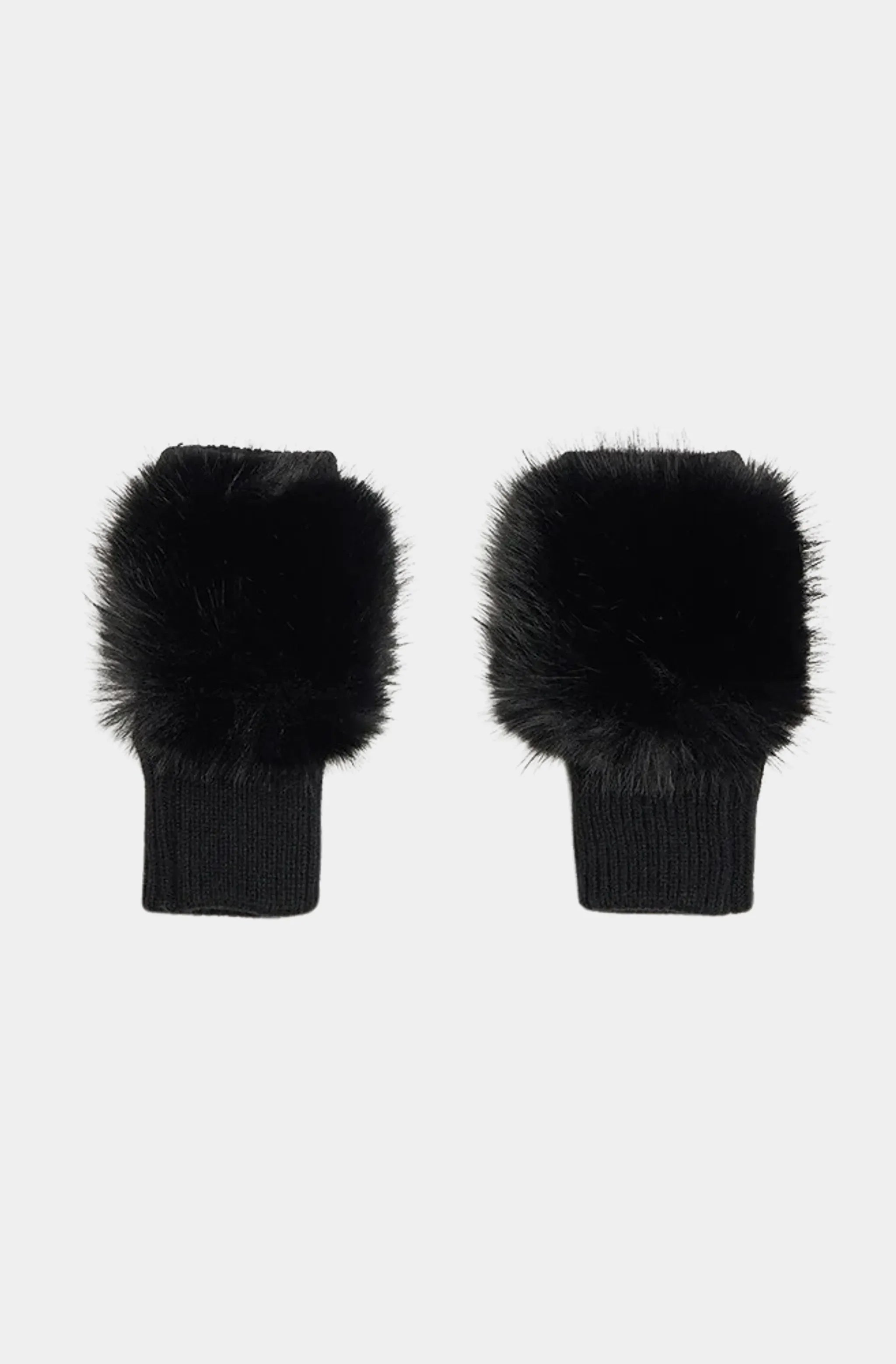 Faux Fur Knit Mittens