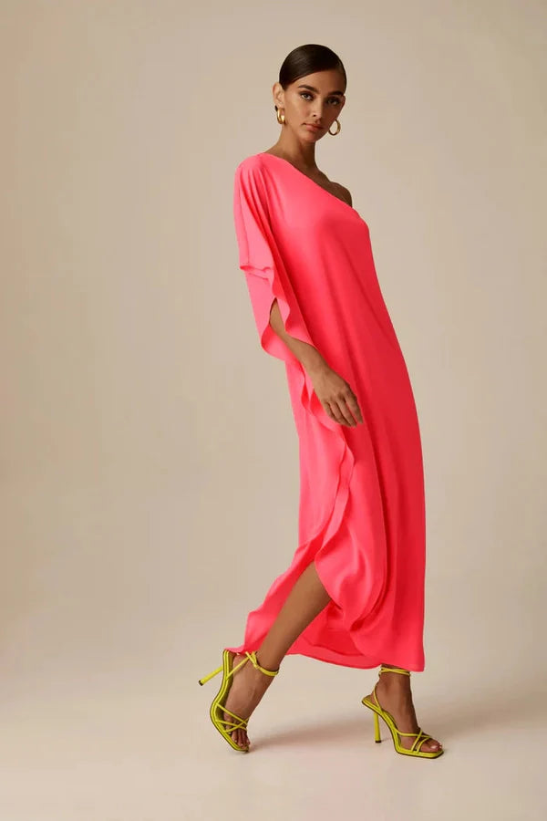 Draped One Shoulder Maxi Dress
