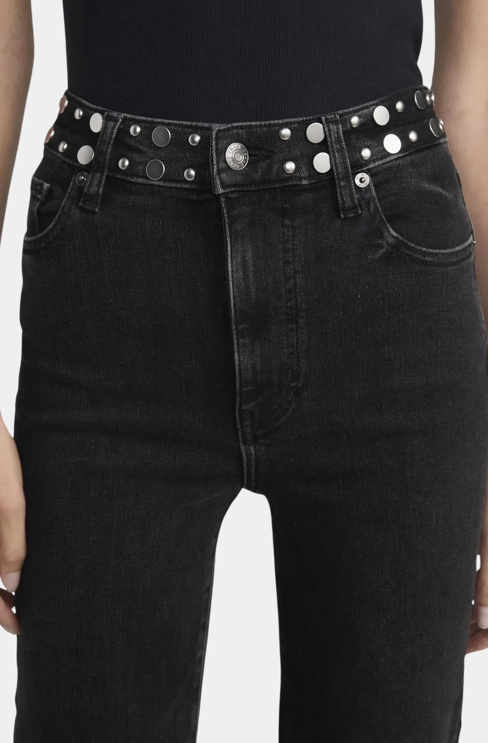 Le Sleek Straight Studded Jean