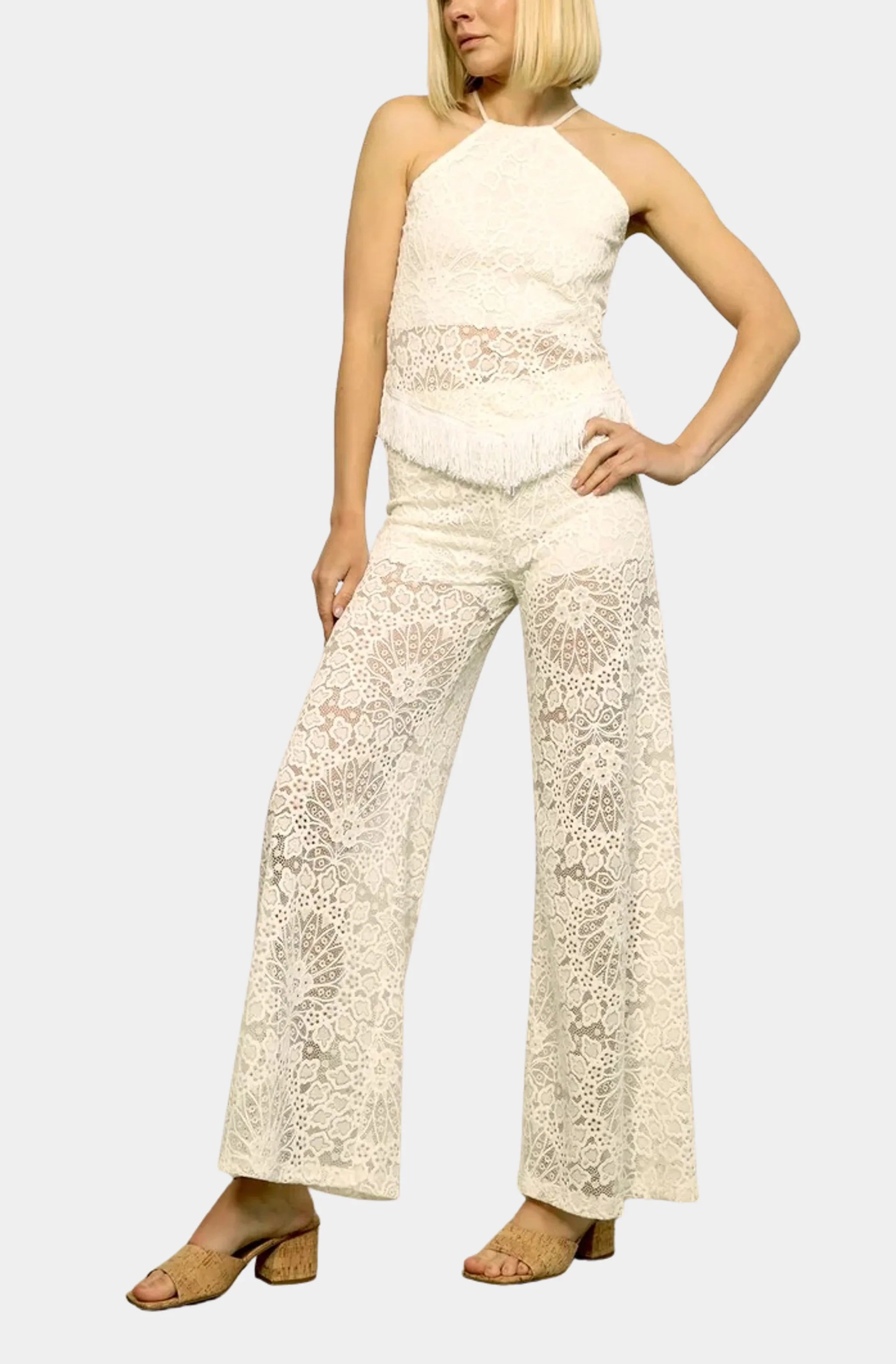 Lotus Lace Palazzo Pant