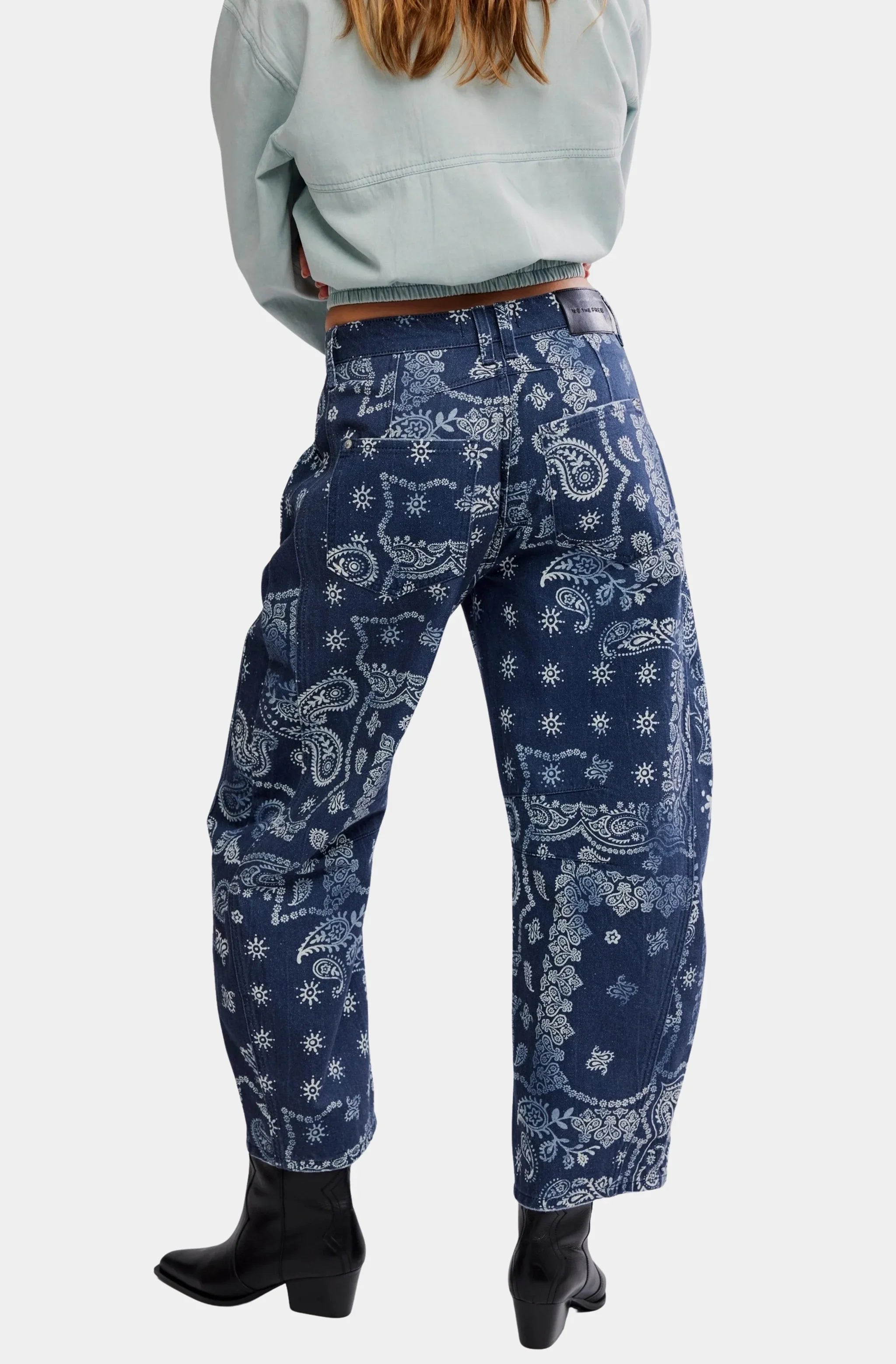 Good Luck Printed Barrel Jean