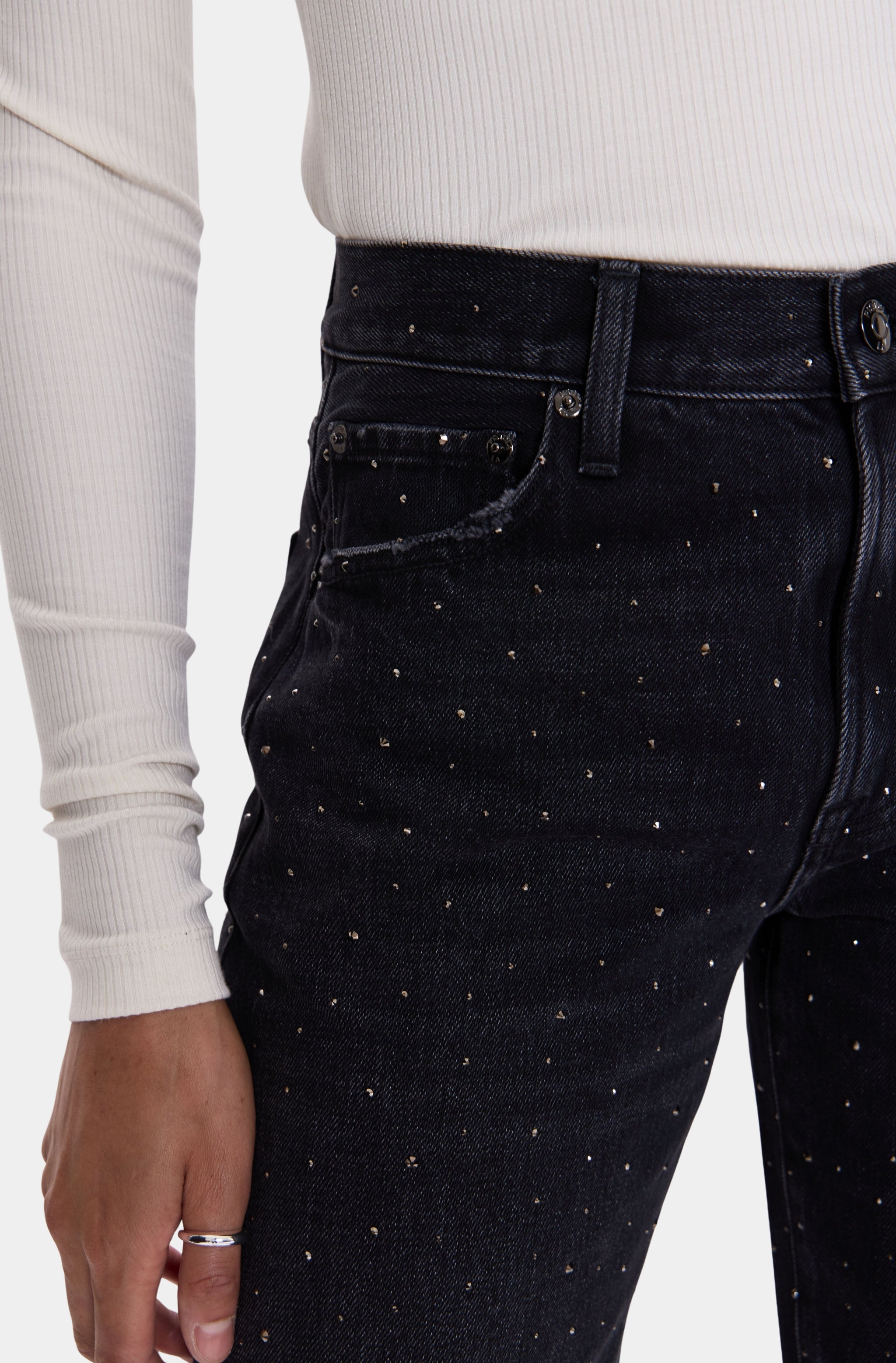 Lexi Mid Rise Bowed Straight Jean