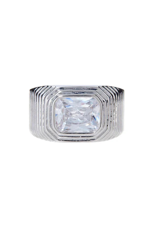 Ridged Pyramid Cigar Ring