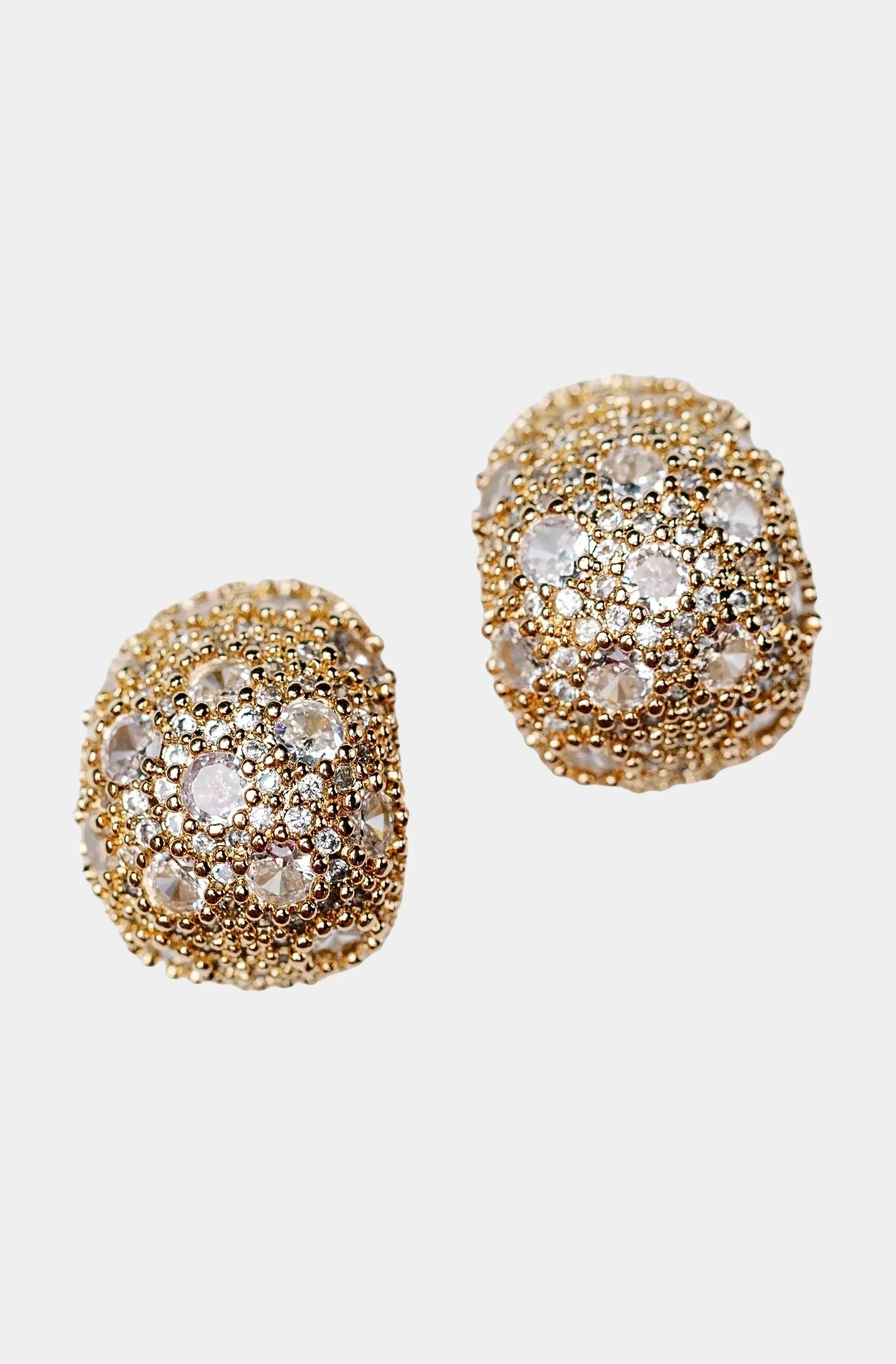 Pave Crystal Gumdrop Holiday Statement Earrings
