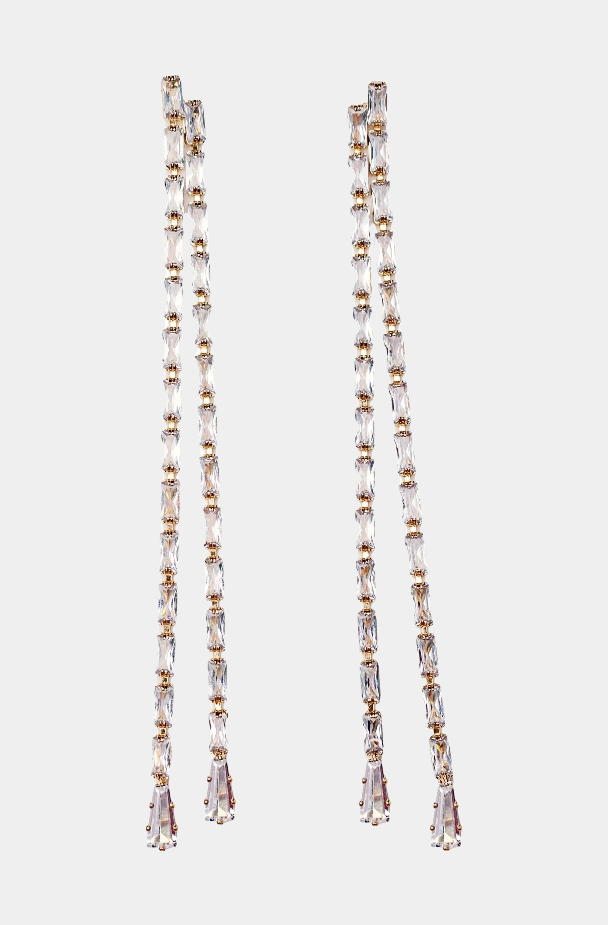 Swingy Diamond Tennis Duster Holiday Earrings