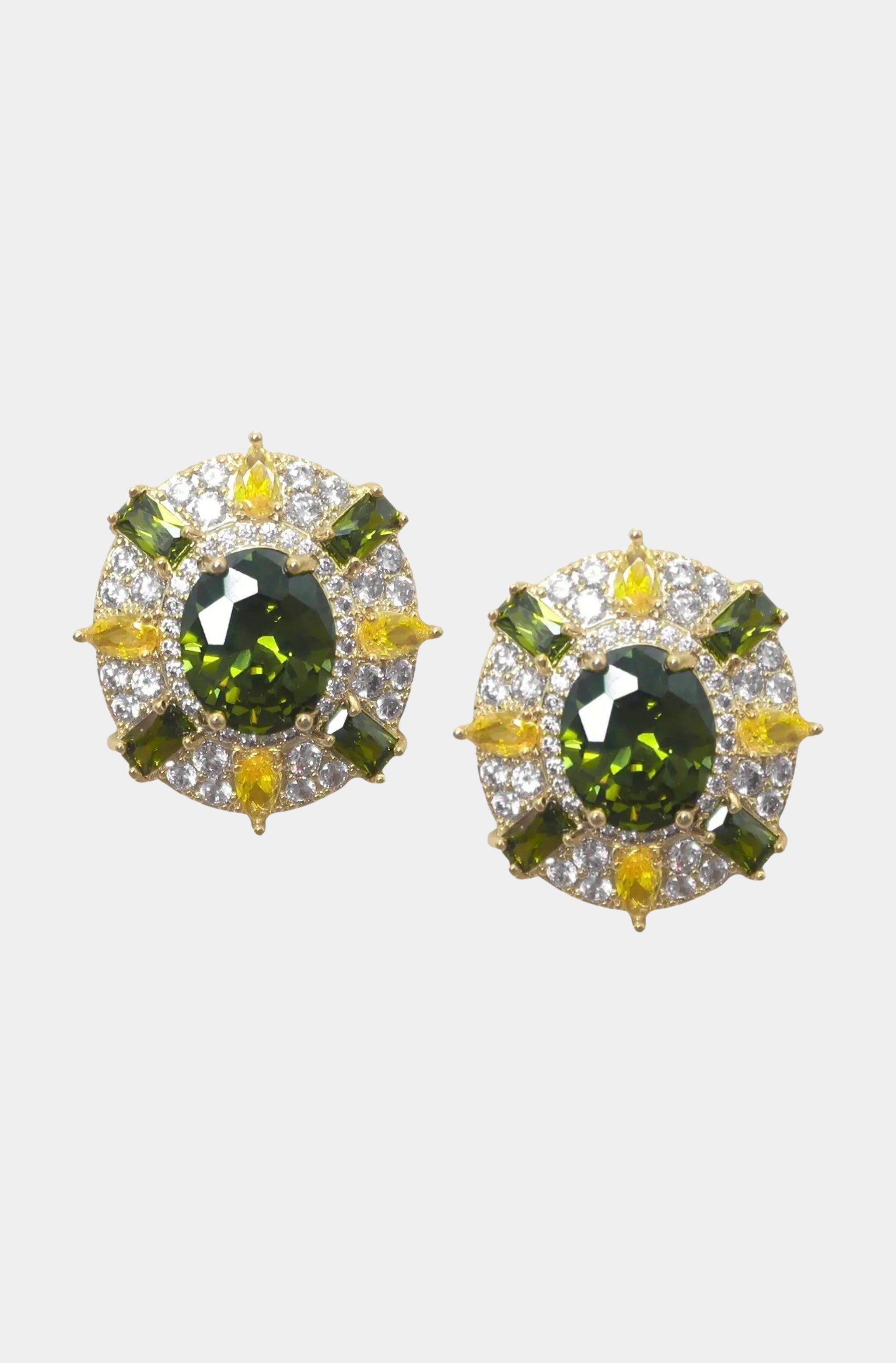 Olive & Canary Oval Luxe Statement Earrings